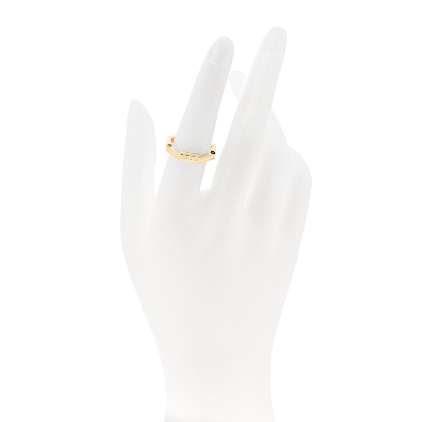18K Yellow Gold Link To Love Striped Ring 54 6.75