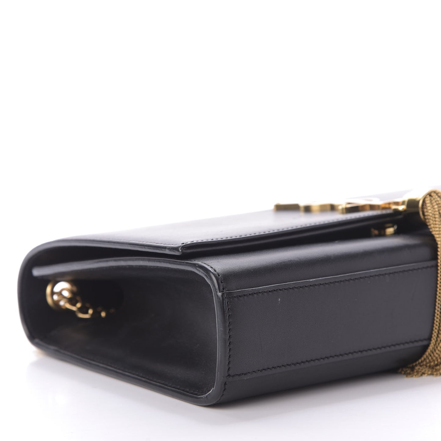 Smooth Calfskin Medium Classic Monogram Kate Tassel Satchel Black