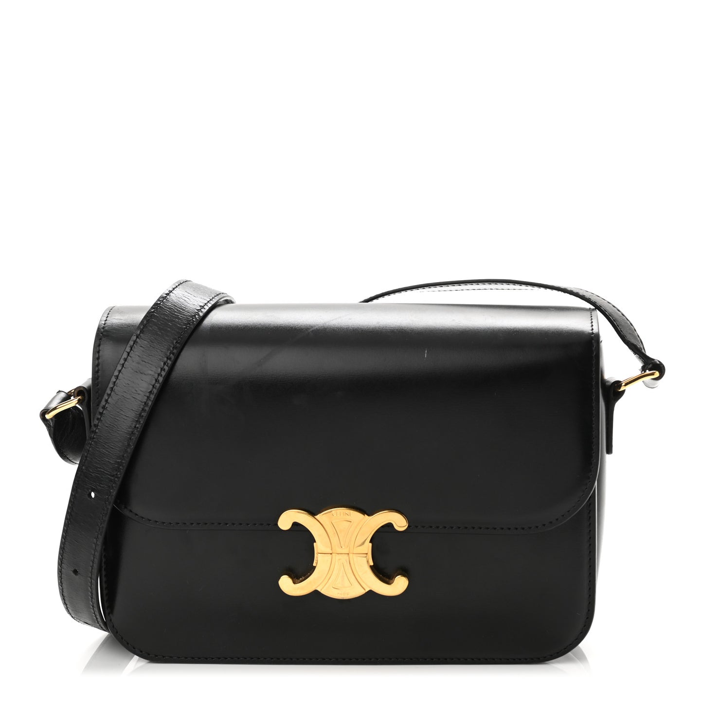 Shiny Calfskin Medium Triomphe Black