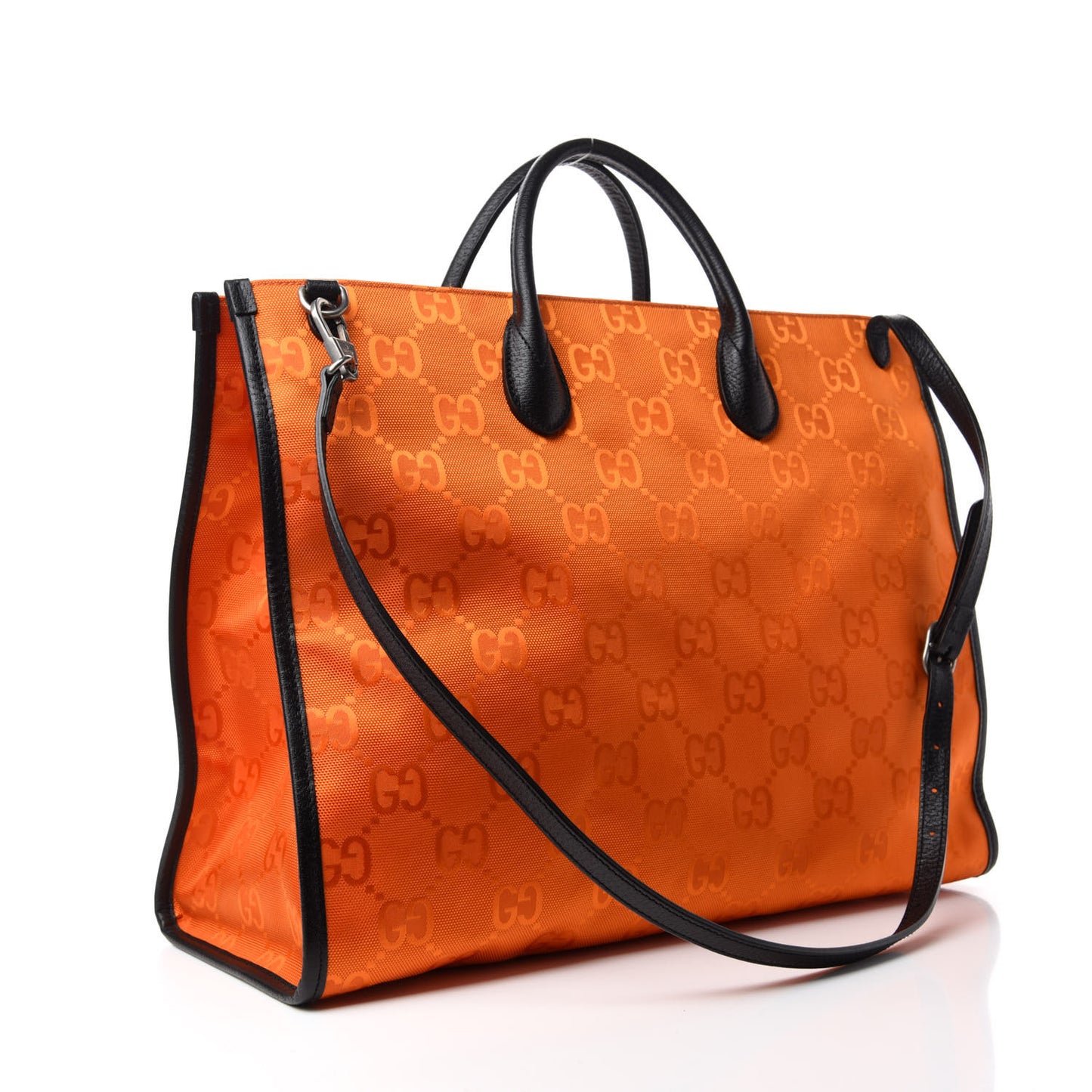 Econyl Nylon Monogram Large Off The Grid Tote Bag Carrot Orange Black