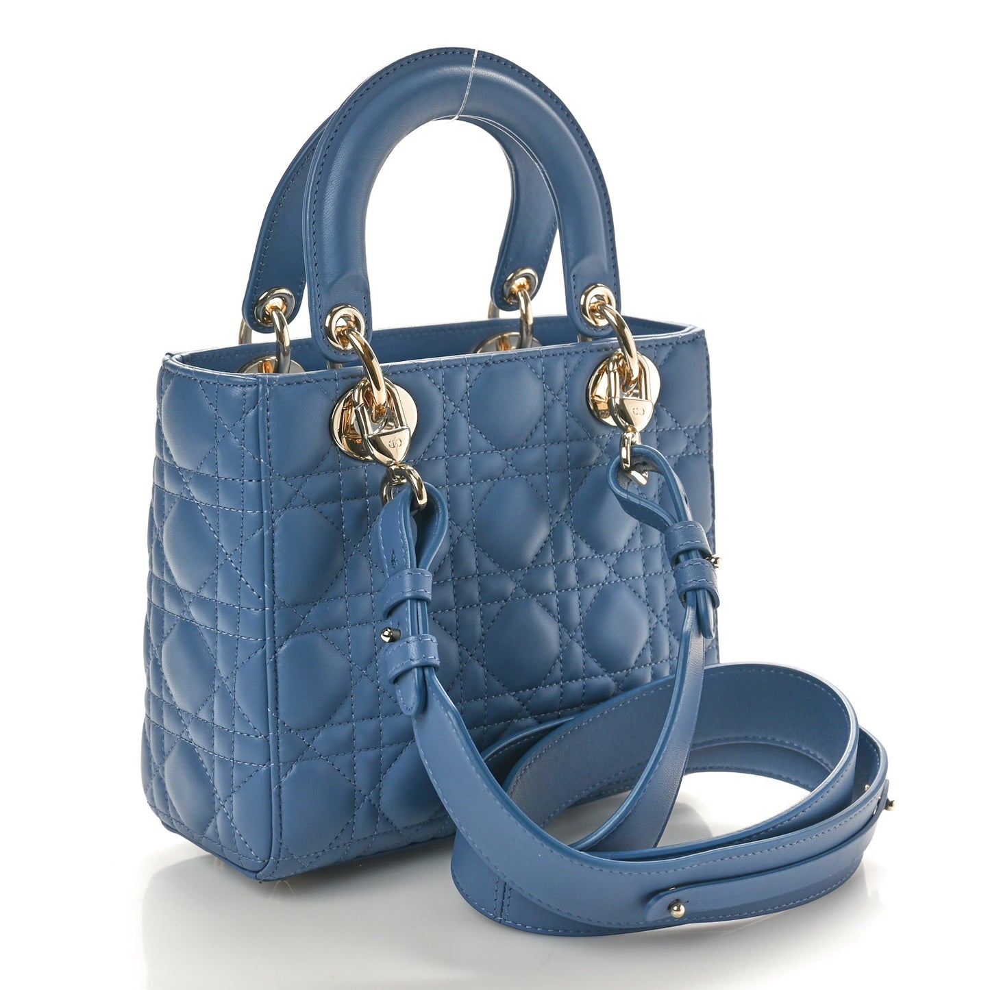 Lambskin Cannage Small My ABCDior Lady Dior Denim Blue