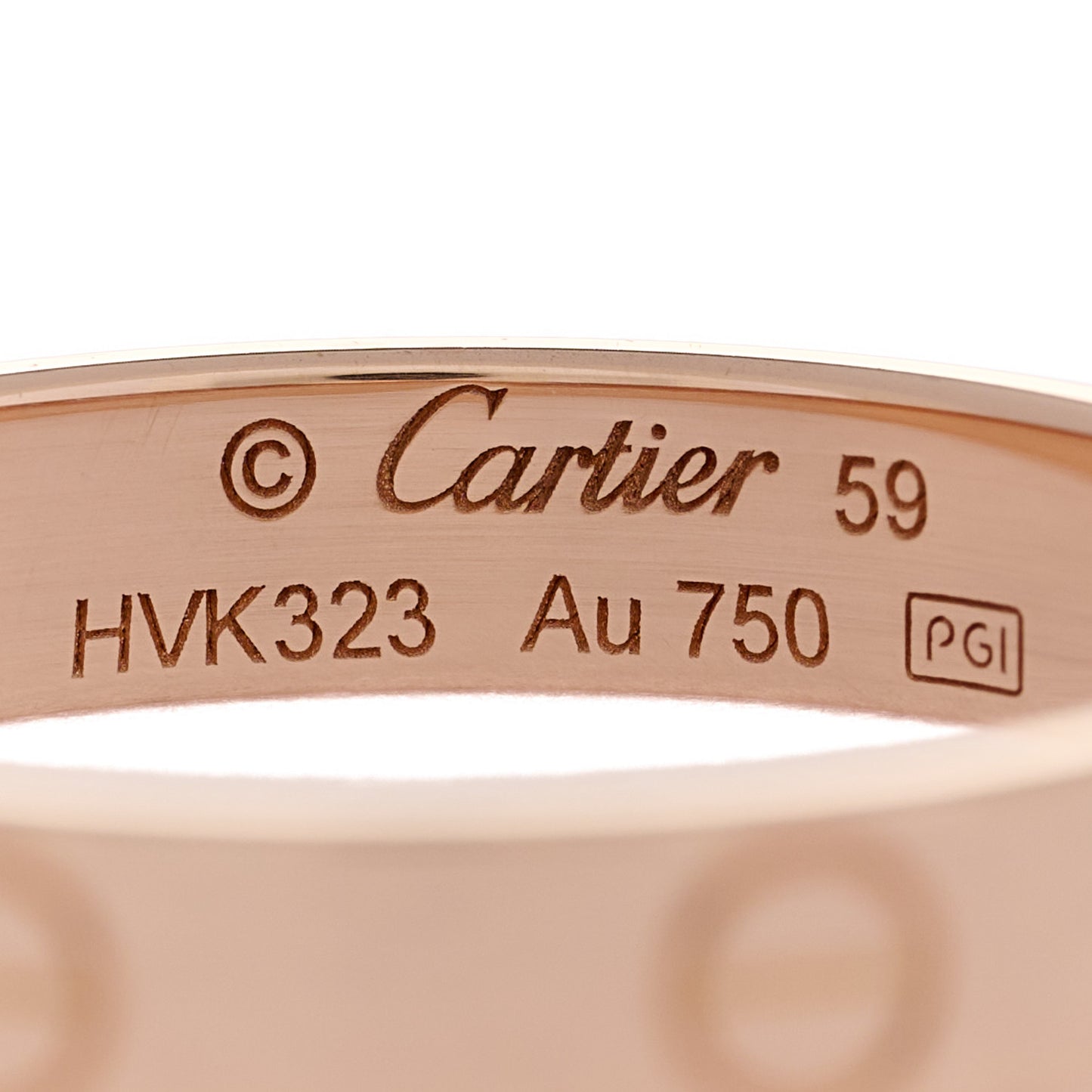 18K Pink Gold 3.5mm LOVE Wedding Band Ring 59 8.75