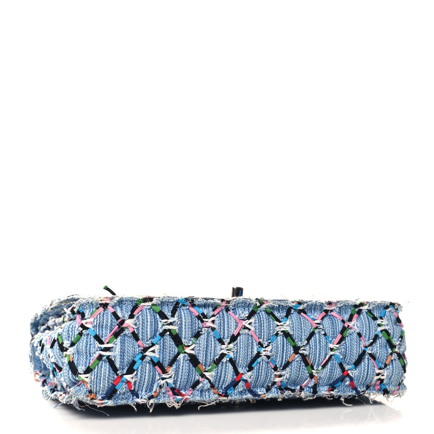 Woven Denim Medium Flap Multicolor