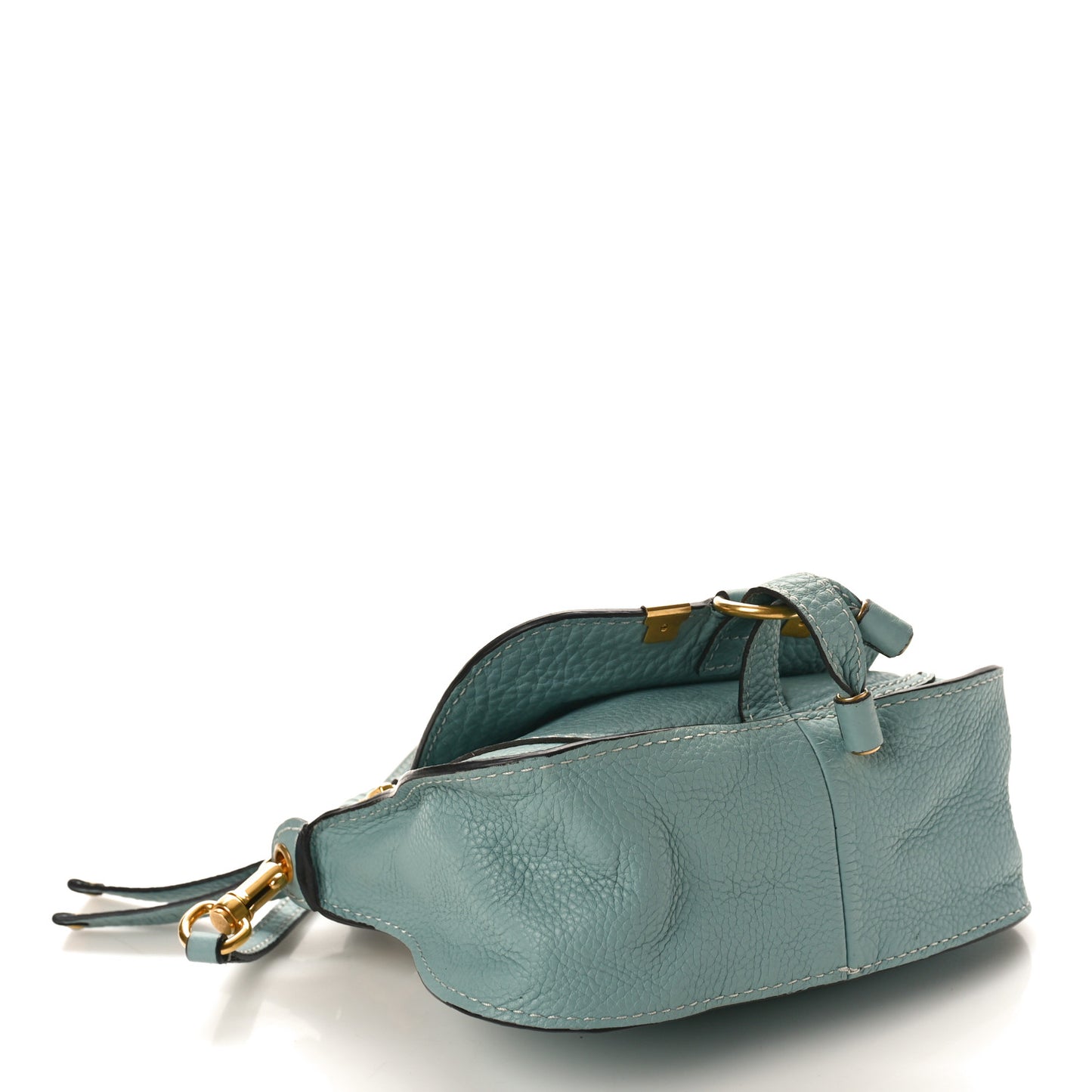 Calfskin Small Marcie Satchel Mint Blue