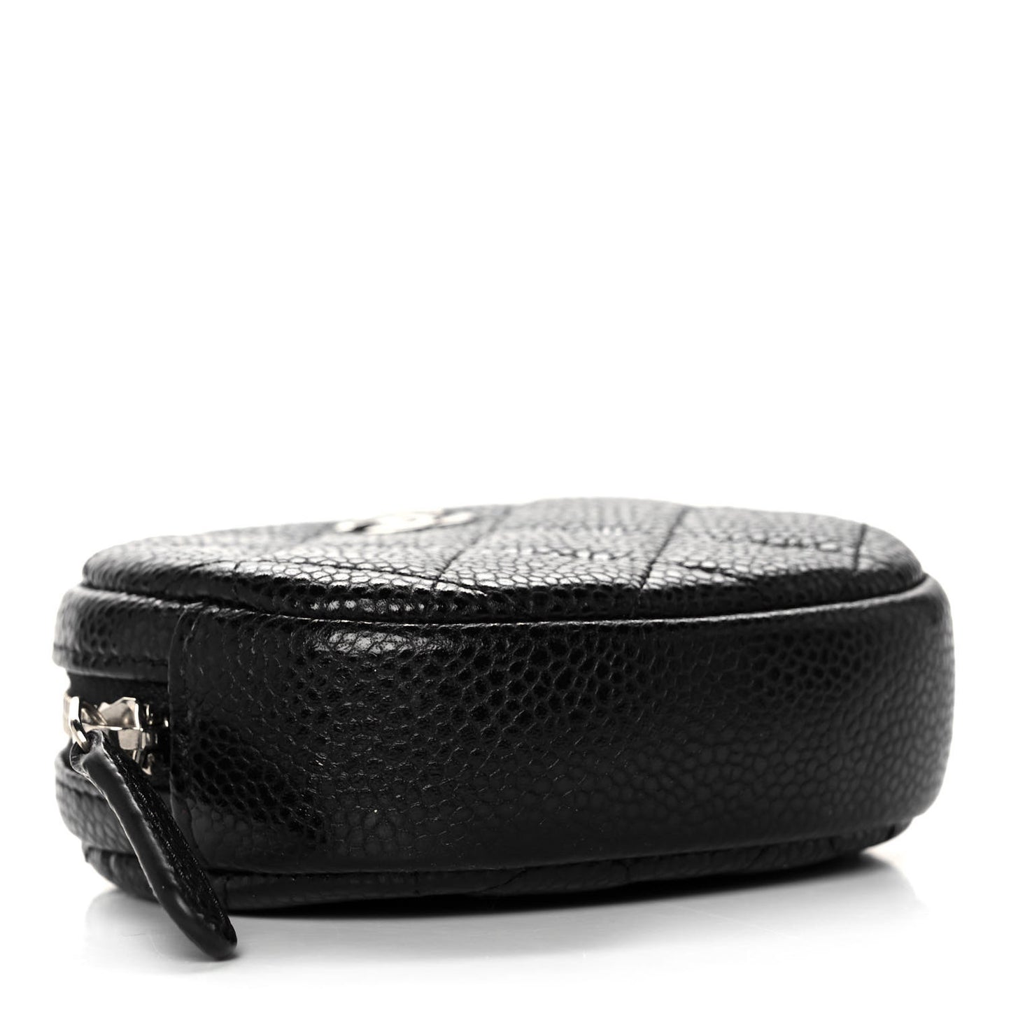 Caviar Quilted Zip Around Classic Coin Purse Black