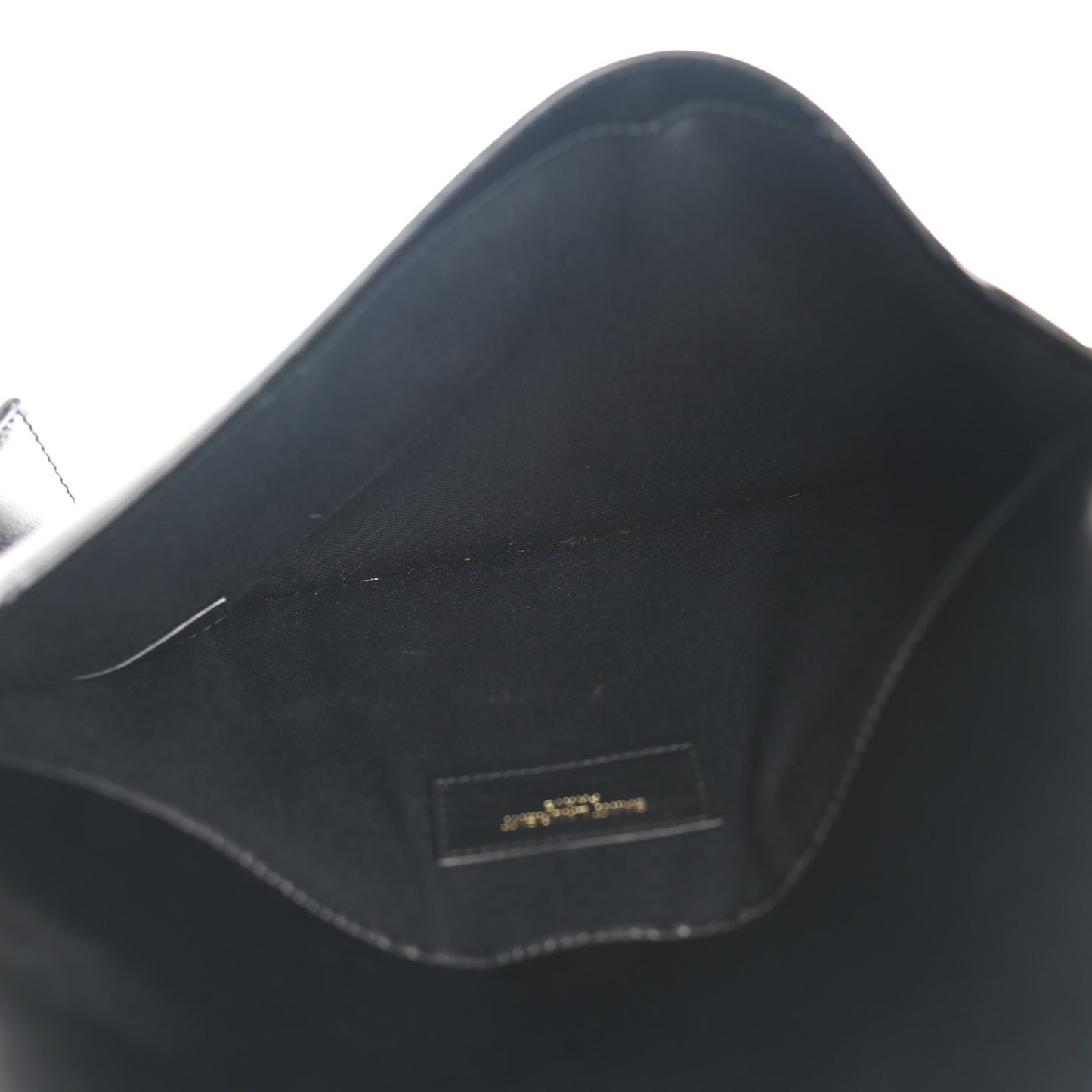 Smooth Shiny Calfskin Monogram Uptown Pouch Black