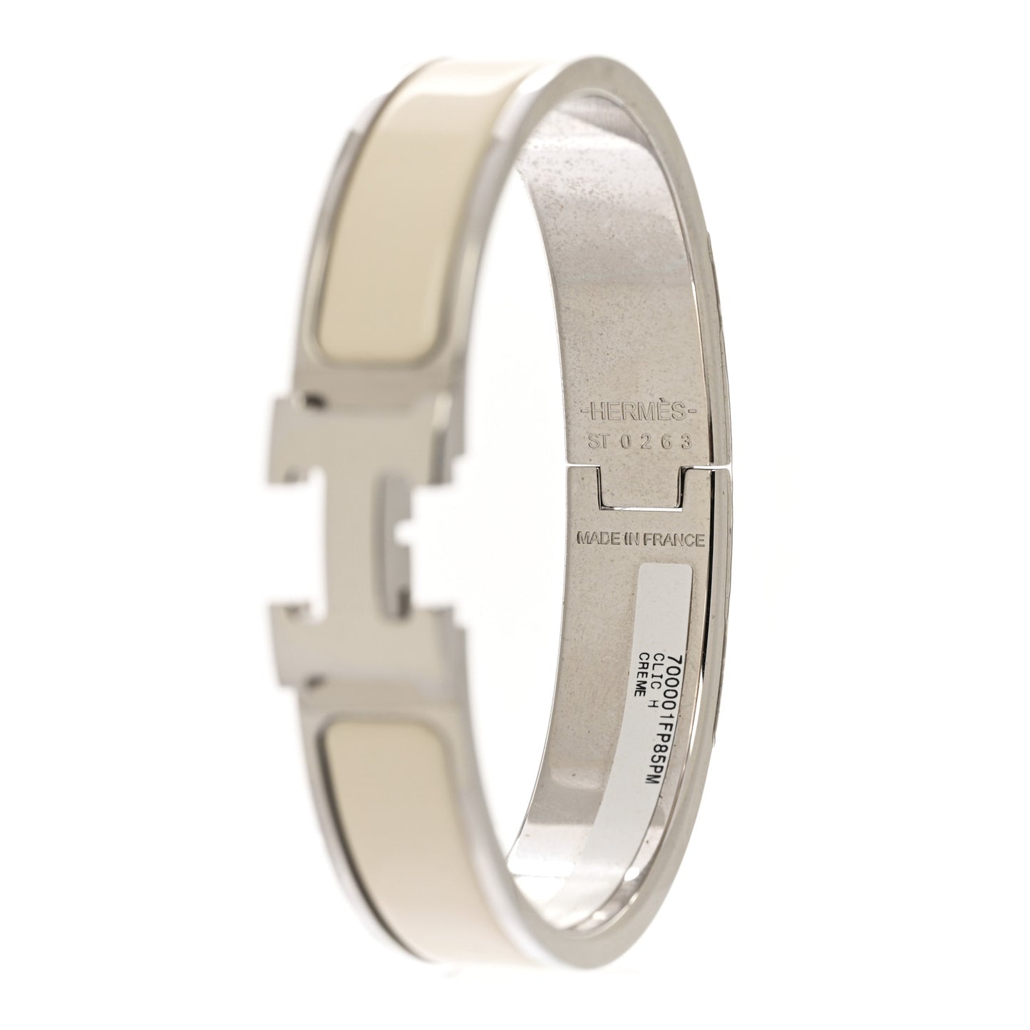 Enamel Narrow Clic Clac H Bracelet PM Creme