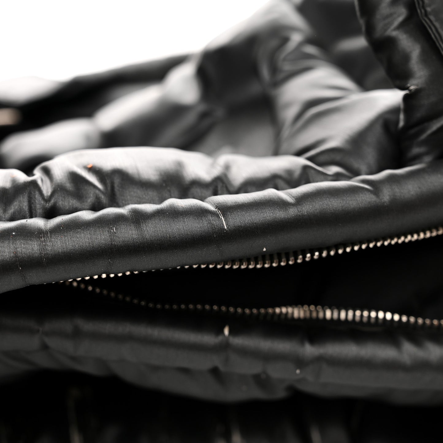 Nylon Embossed Doudoune Bowling Bag Black