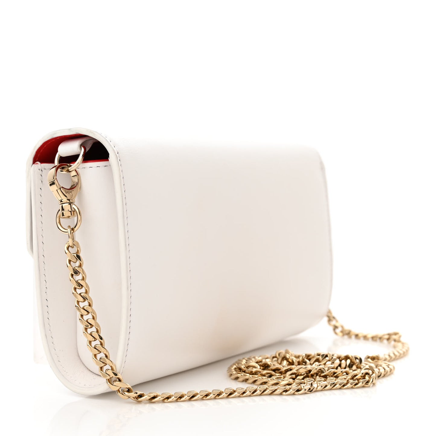 Calfskin Monochrome Loubi54 Wallet On Chain White