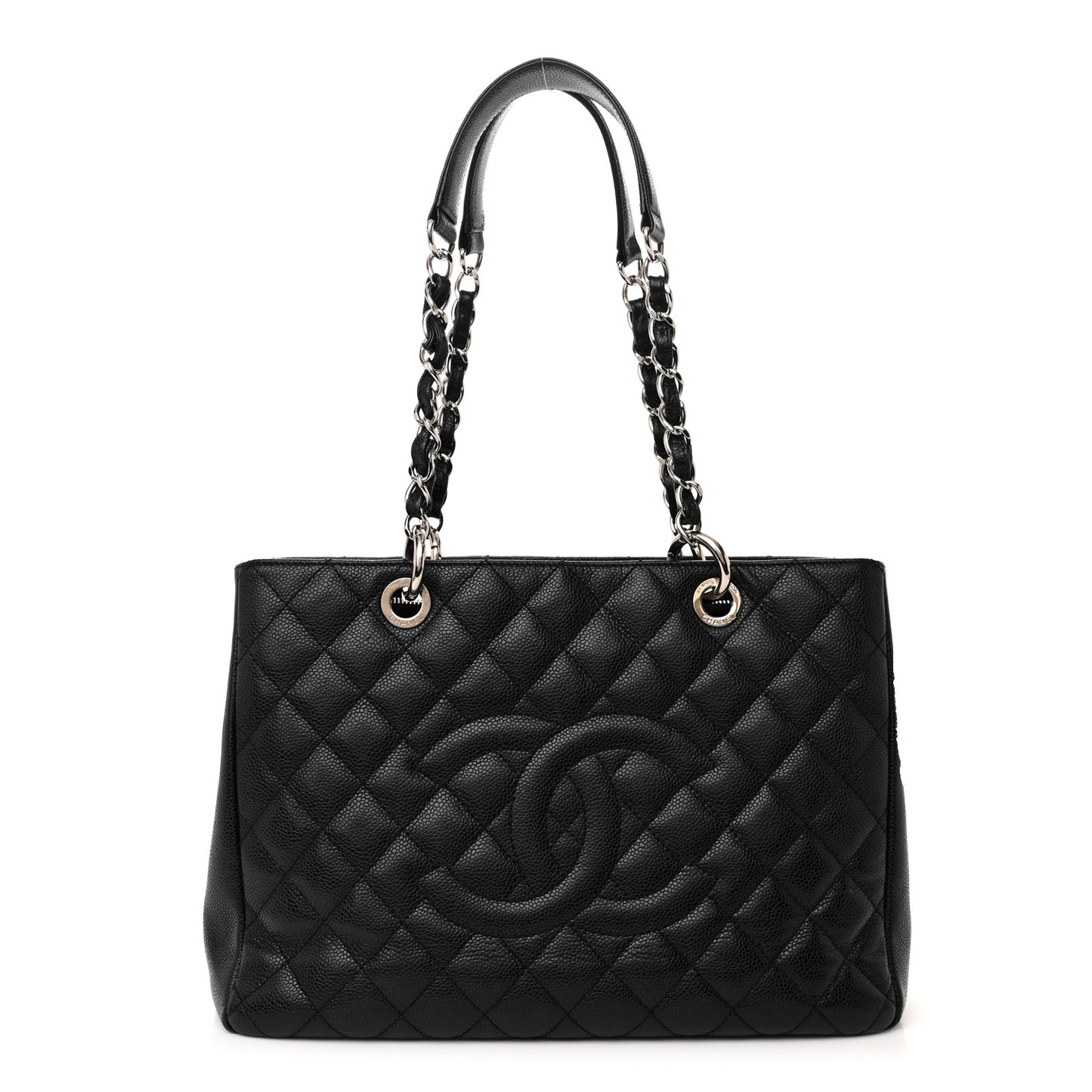 Caviar Quilted Grand Shopping Tote GST Black