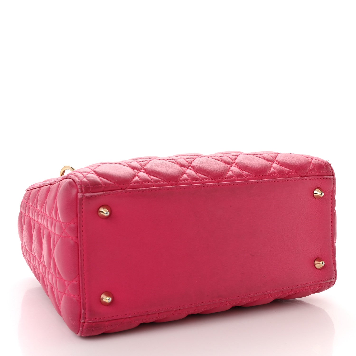 Christian Dior Lambskin Cannage Medium Lady Dior Fuchsia 4 of 13