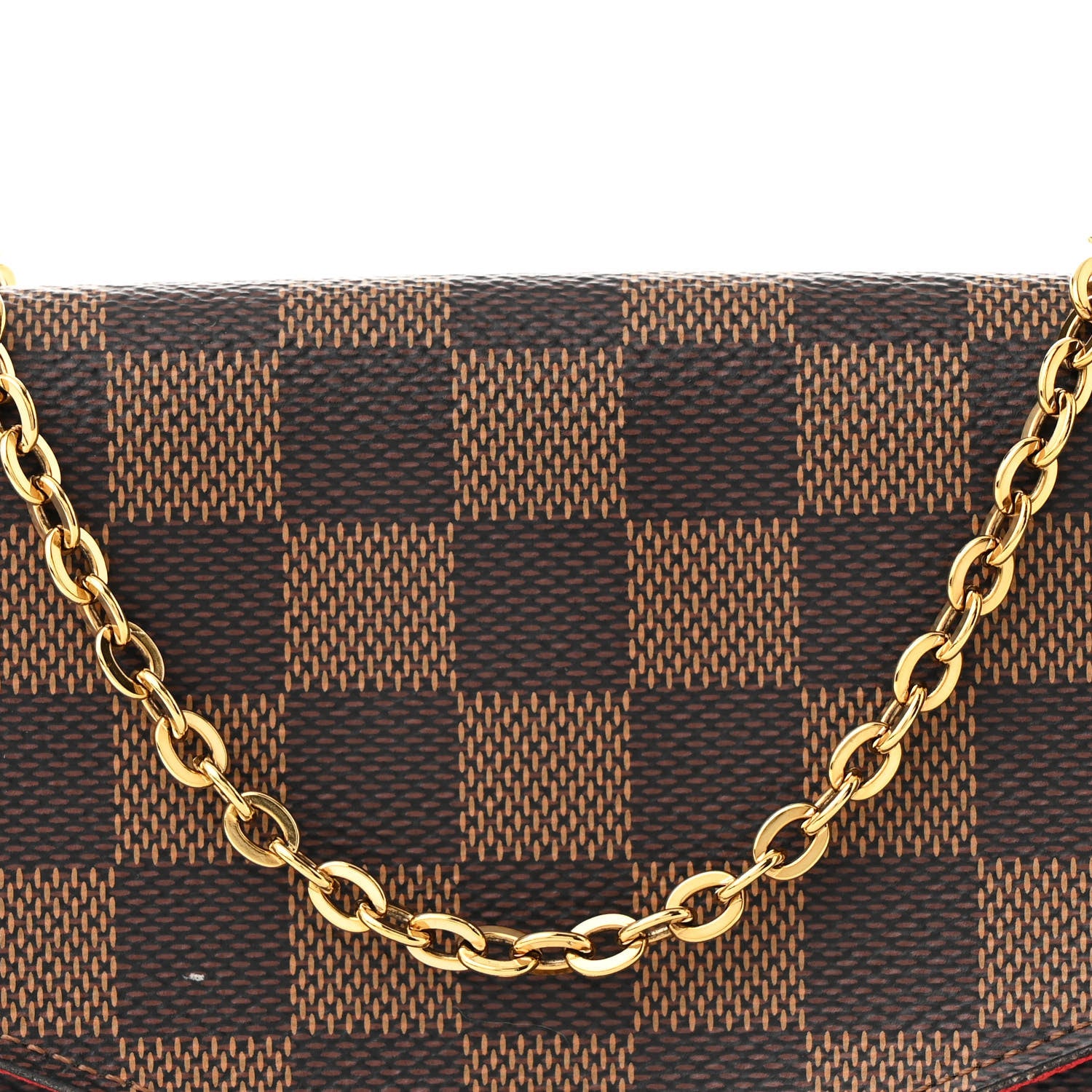 Louis Vuitton Damier Ebene Pochette Felicie Chain Wallet 8 of 13