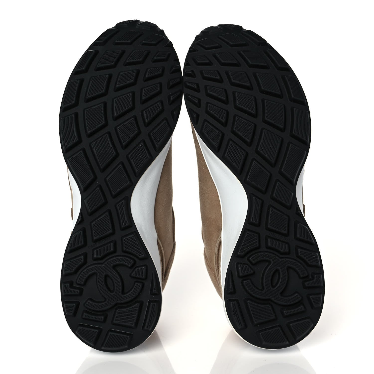 Chanel Suede Goatskin CC Sneakers 38.5 Dark Beige 5 of 9