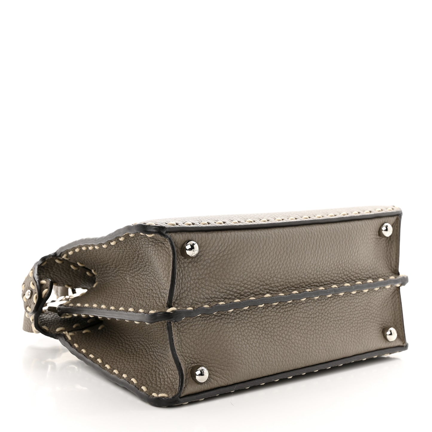 Vitello Granato Camoscio Selleria Macro Stitchings Small Peekaboo I SEE U Satchel Tartufo