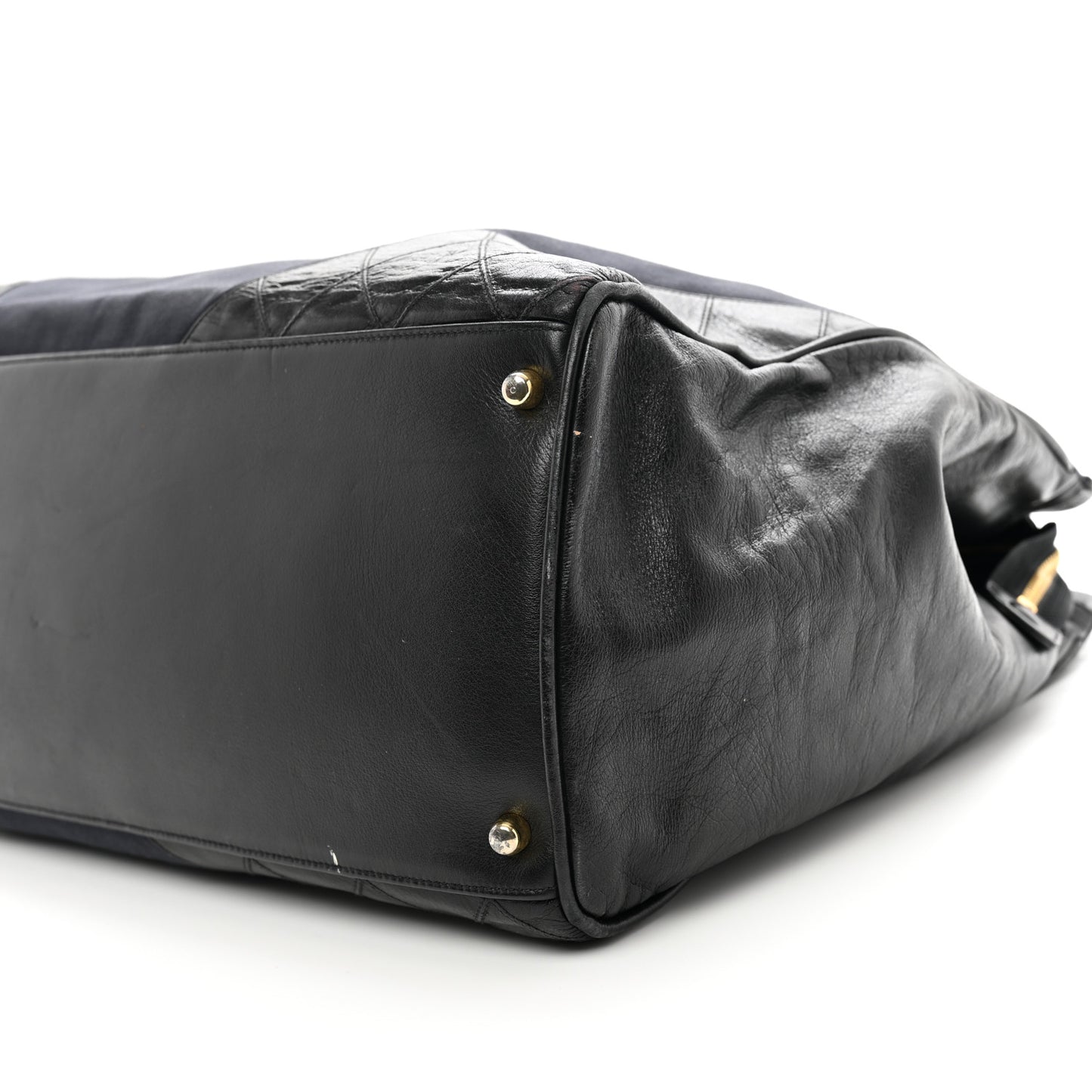 Canvas Calfskin XL Weekender Bag Black
