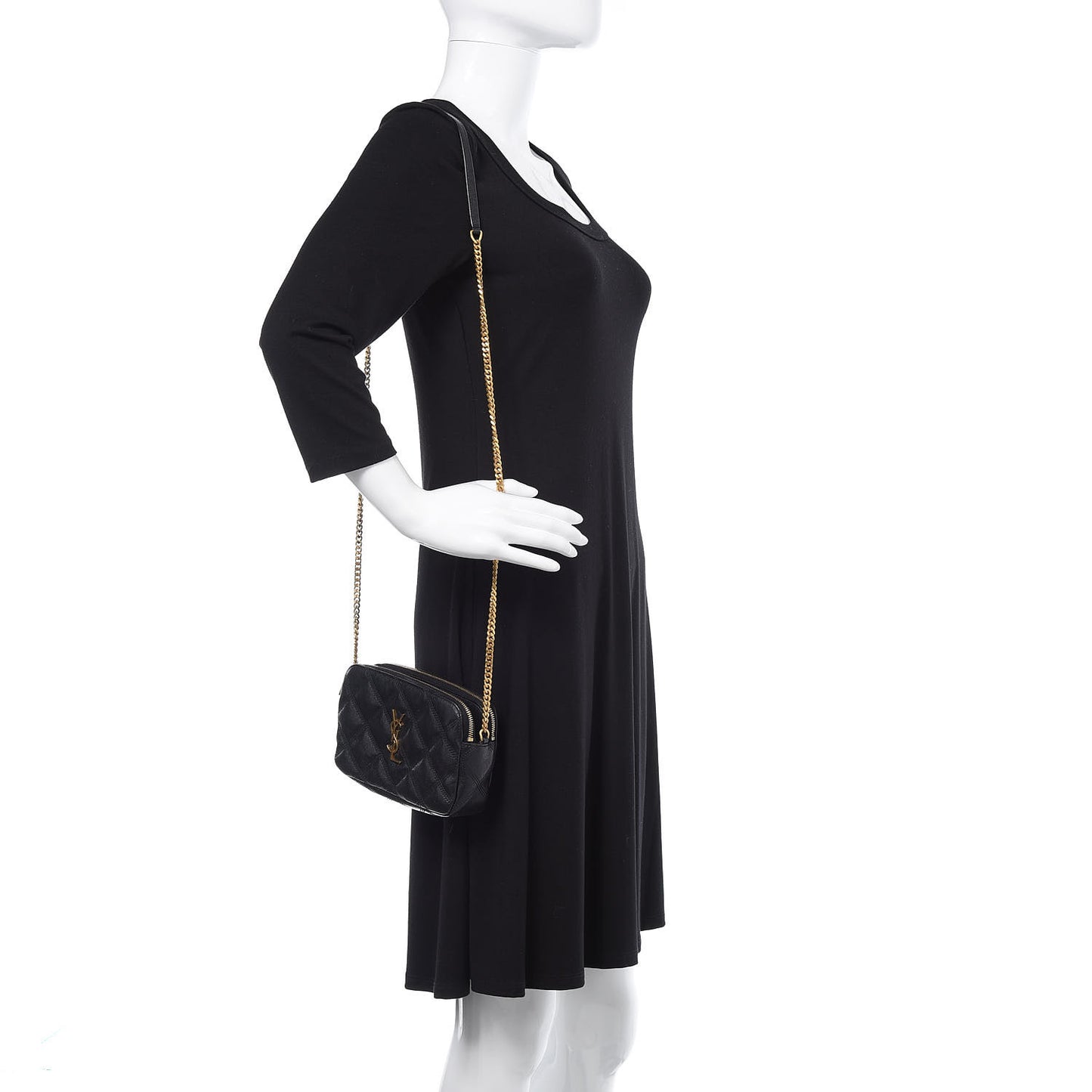 Grained Lambskin Quilted Mini Becky Double Zip Bag Black