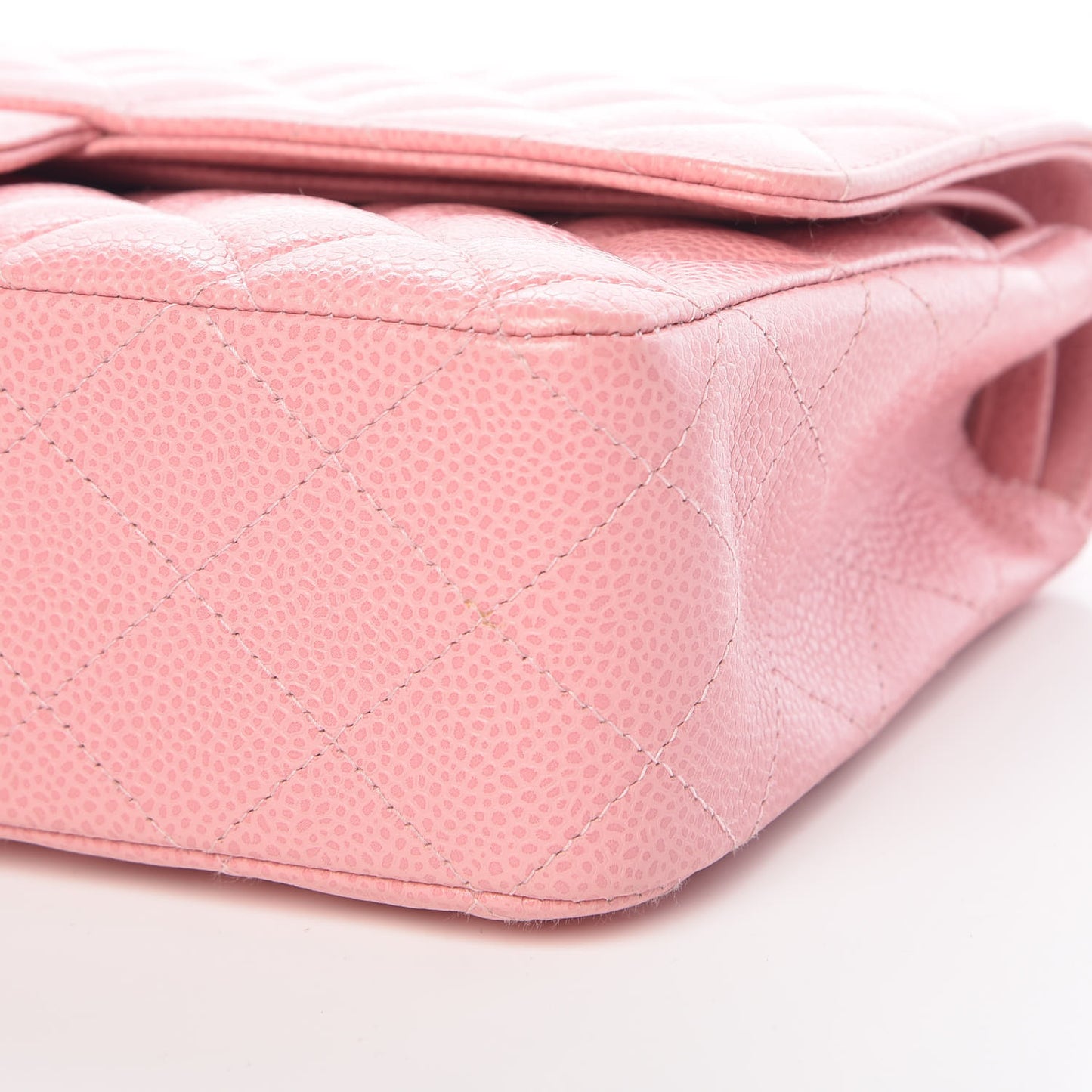Caviar Quilted Medium Double Flap Pink
