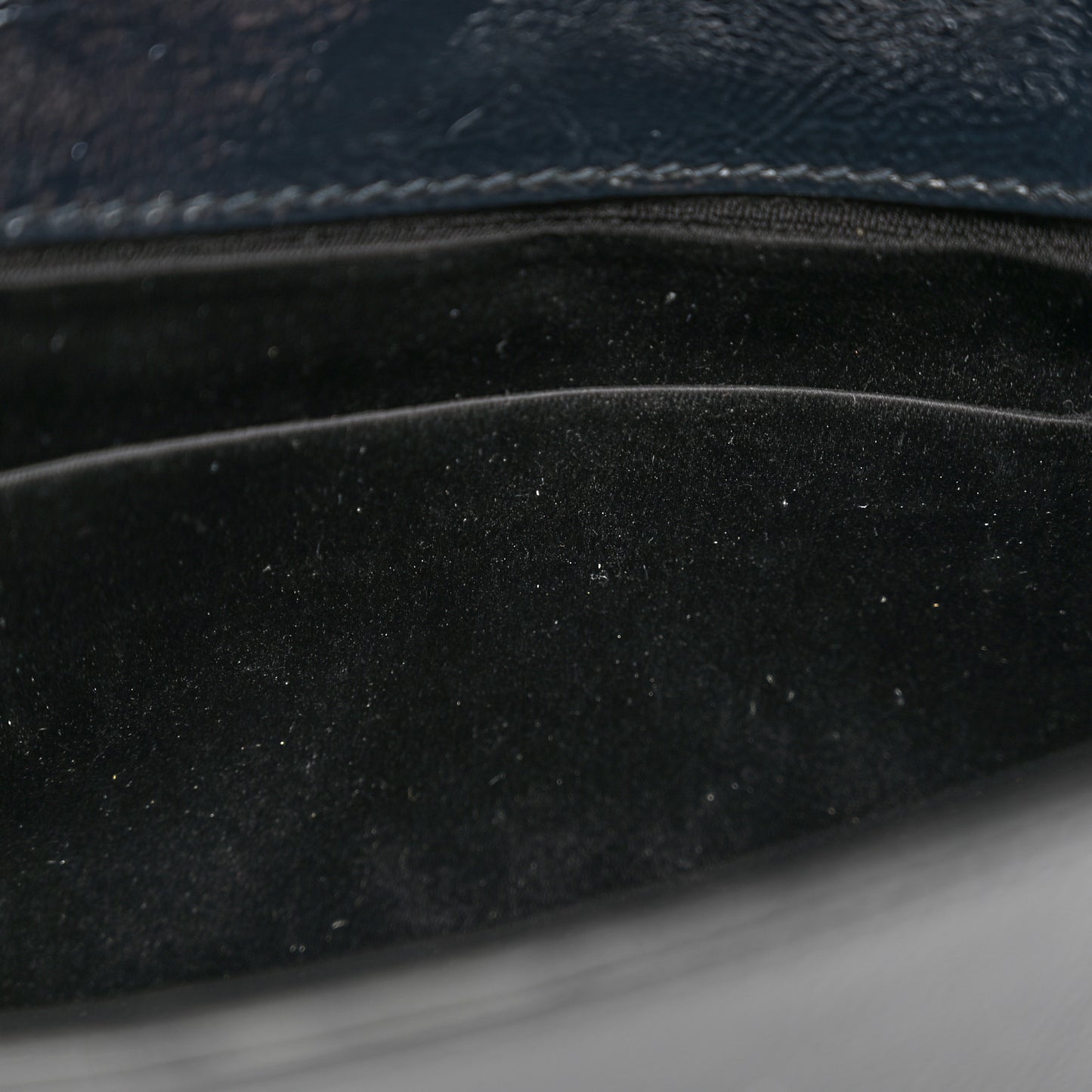 Textured Patent Monogram Small Belle De Jour Clutch Black