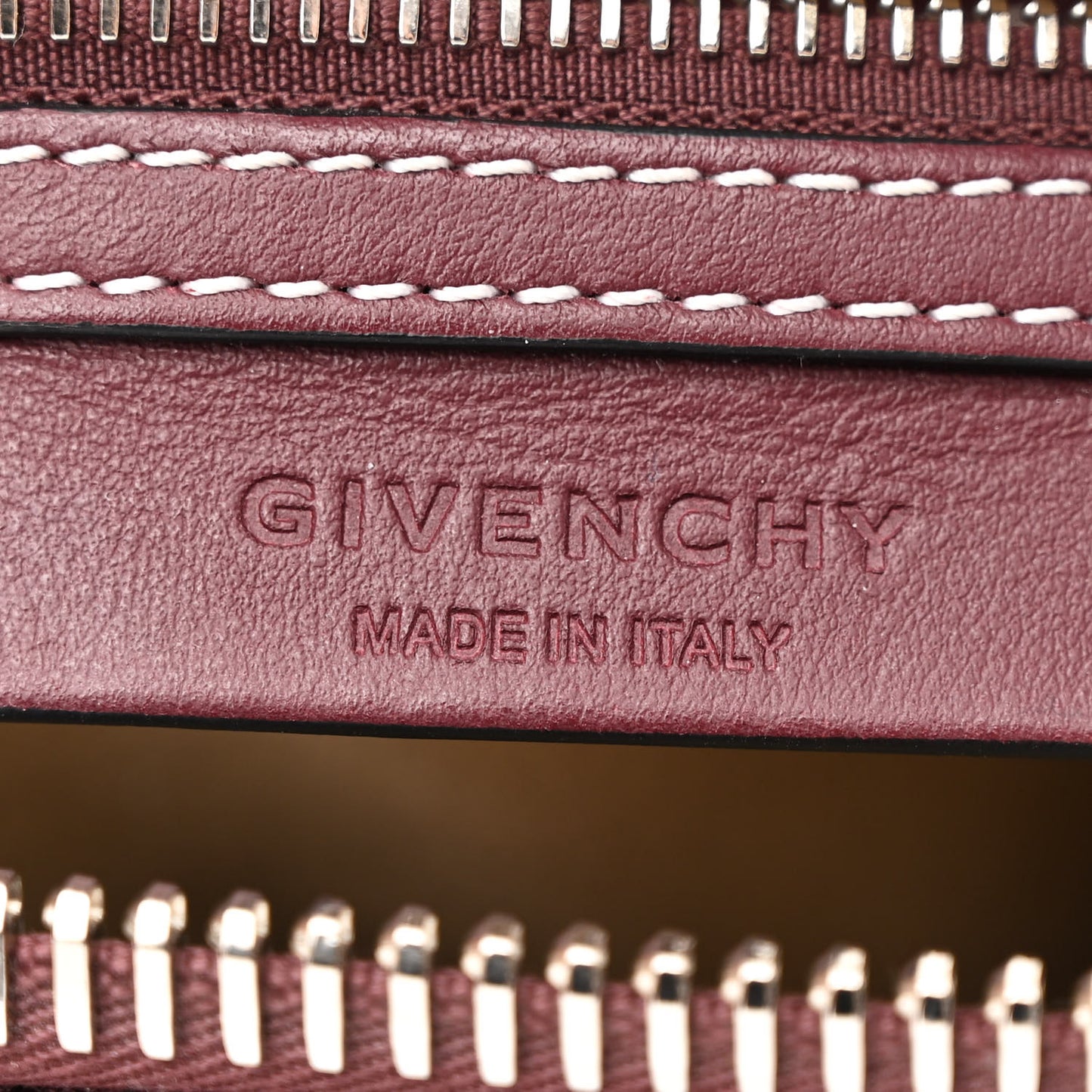 Calfskin Small Bi-Color Topstitch Antigona Oxblood Black