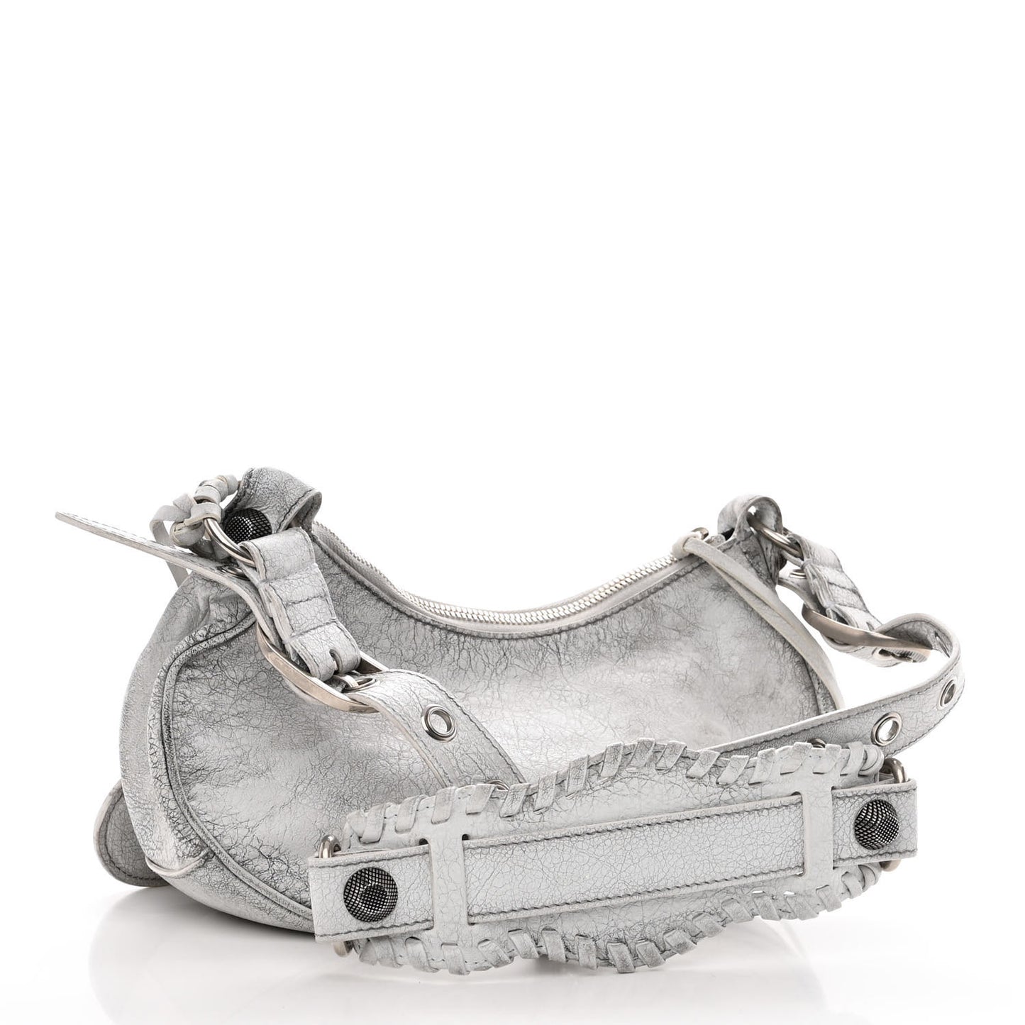 Agneau Arena Dirty Effect Le Cagole Shoulder Bag XS Optic White