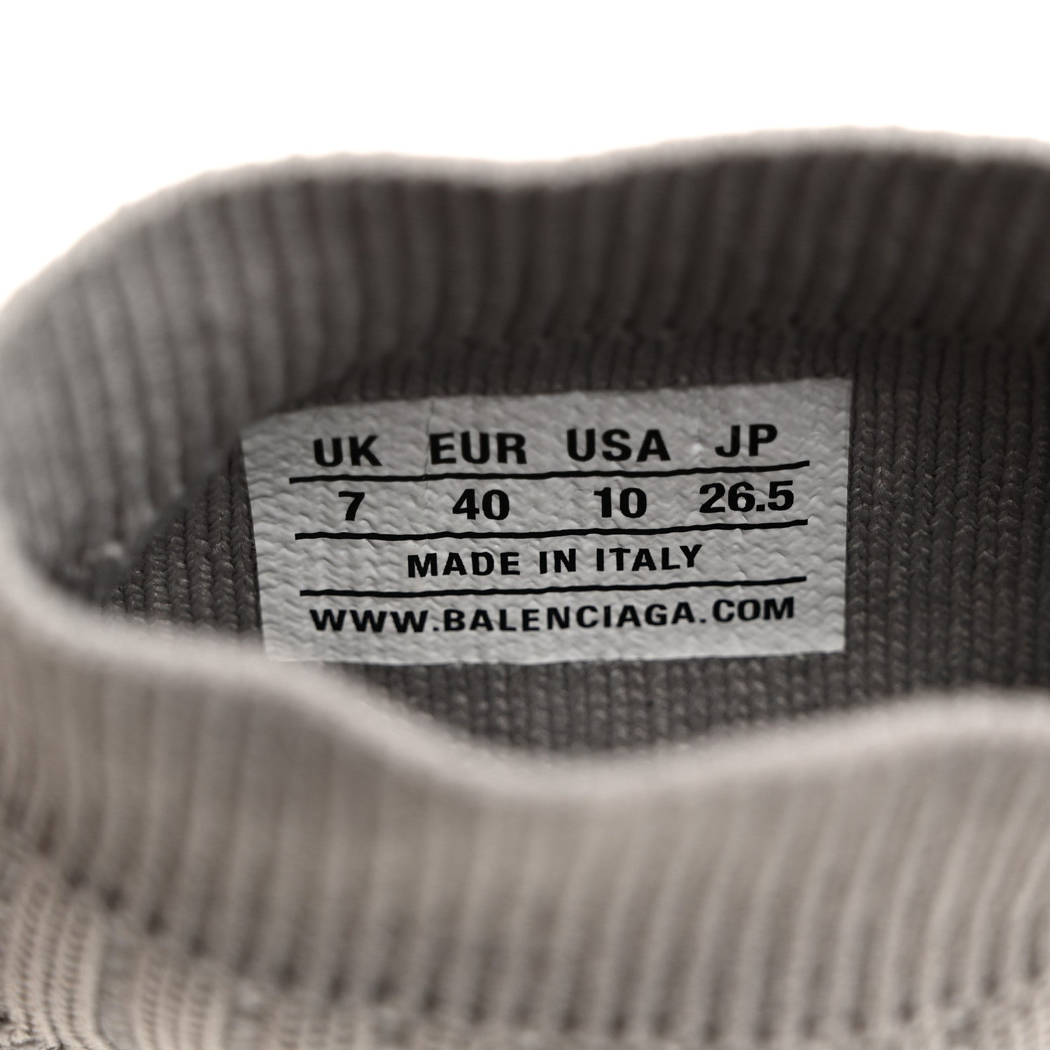 Balenciaga Ribbed Knit Womens Speed 2.0 Transparent Sole Sneakers 40 Baltic Grey White 7 of 8