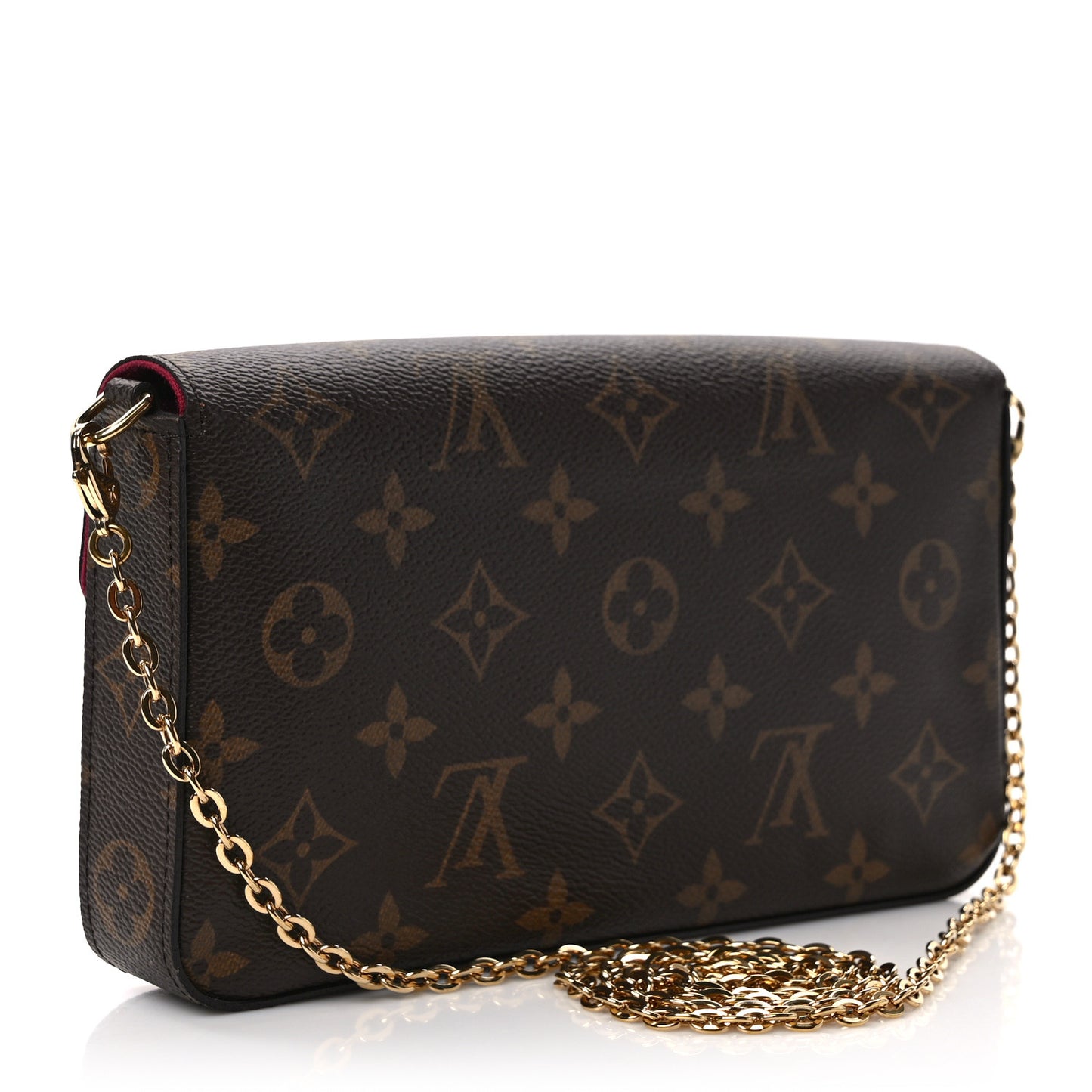 Monogram Pochette Felicie Chain Wallet Fuchsia