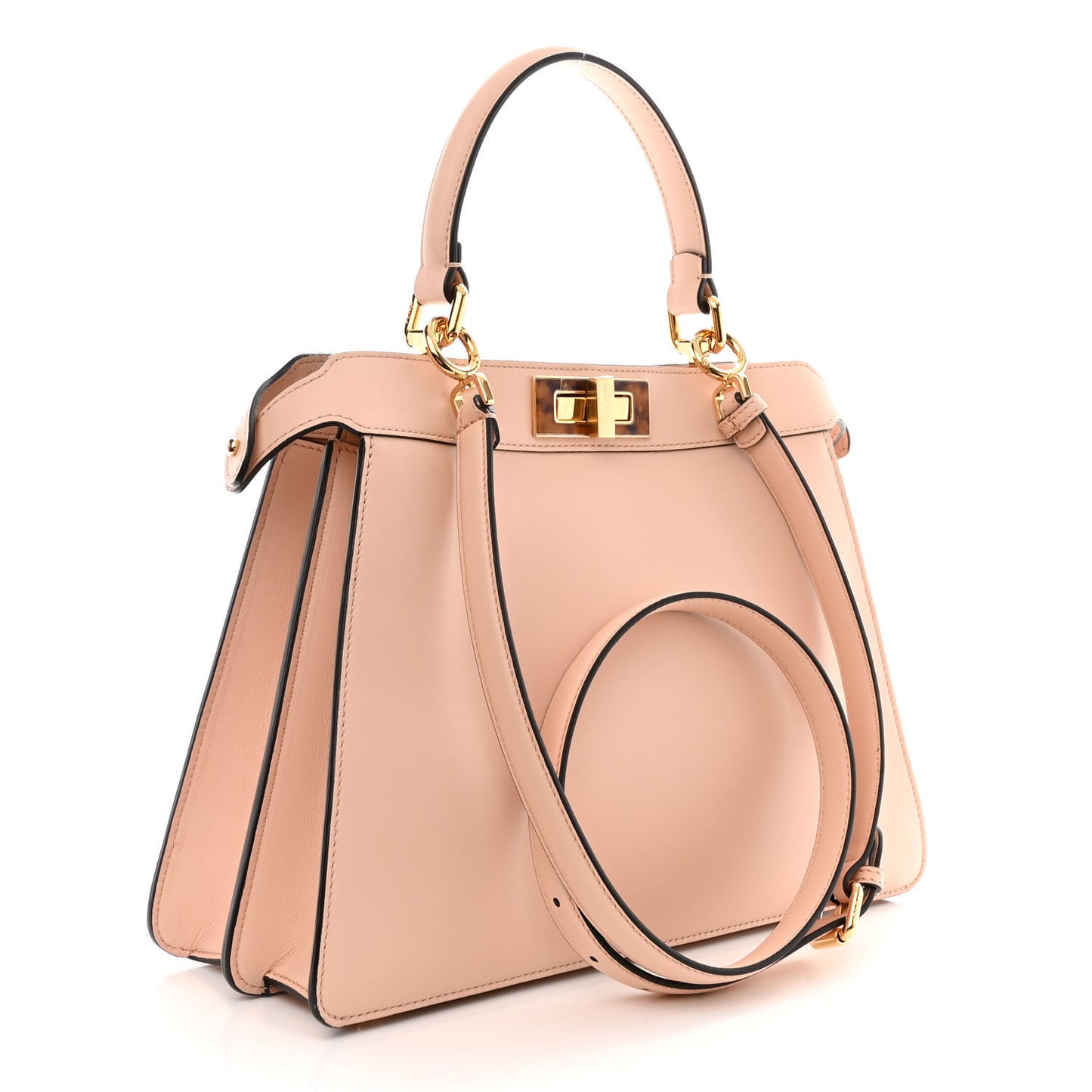 Vitello Seta Shiny Nappa Plexiglass Medium Peekaboo I SEE U Satchel Light Rose