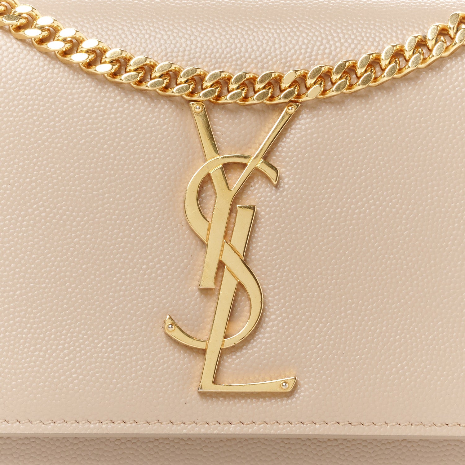 Saint Laurent Grain De Poudre Small Monogram Kate Satchel Dark Beige 9 of 12