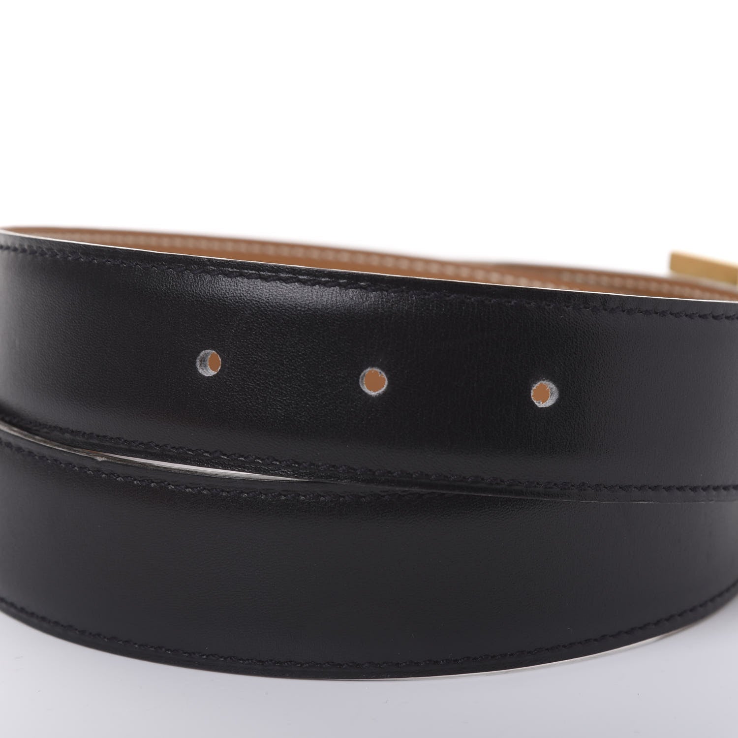 Hermes Box Chamonix 32mm H Belt 70 Black Gold 4 of 7