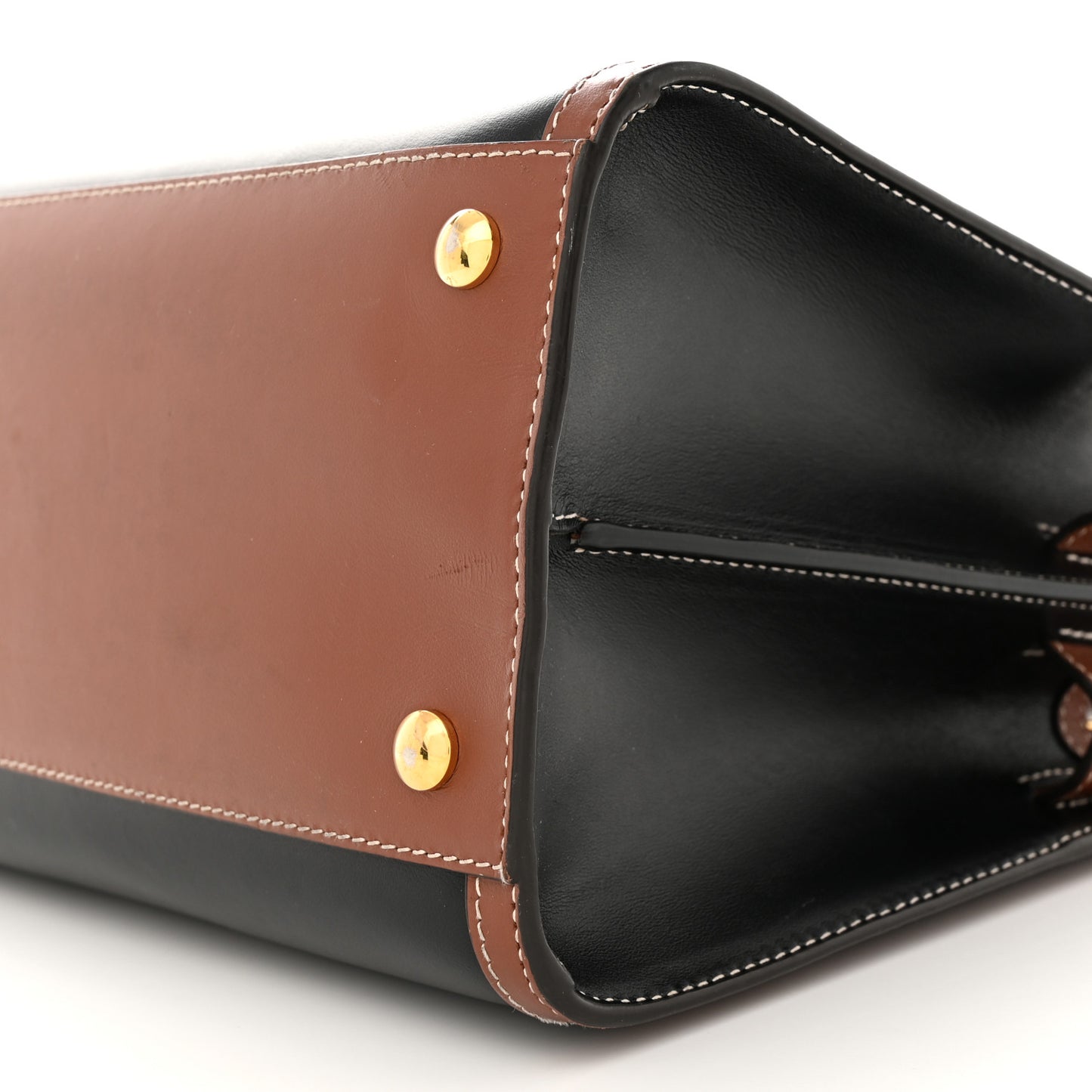 Calfskin Vintage Check Small Two Handle Title Bag Black