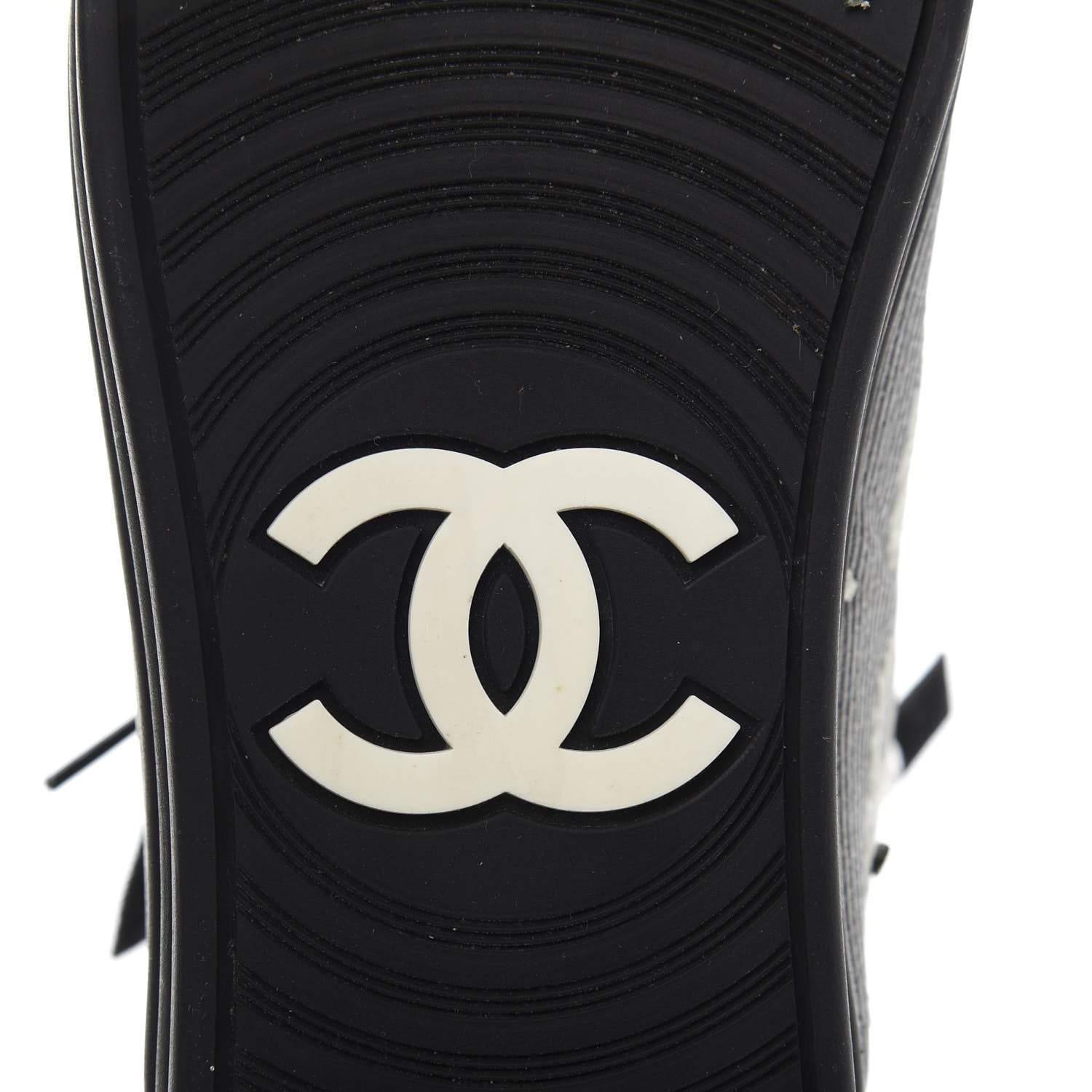 Chanel Canvas Suede CC Star Zipped High Top Sneakers 37 Black 7 of 8