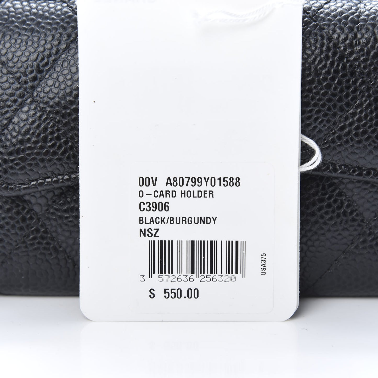 Caviar Quilted Flap Card Holder Wallet Black