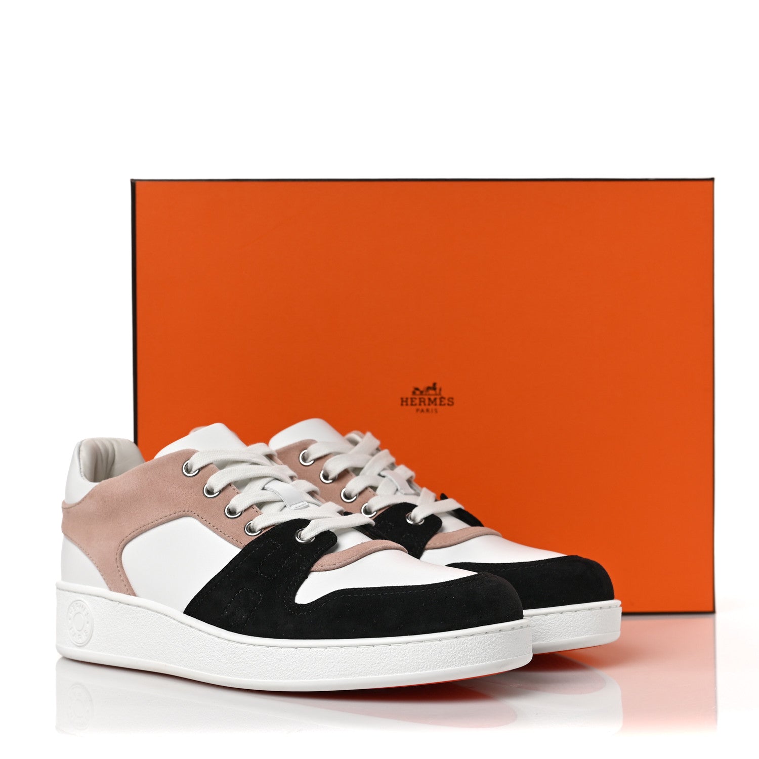 Hermes Suede Goatskin Calfskin Free Sneakers 37 Multicolor Rose Opaline 8 of 8