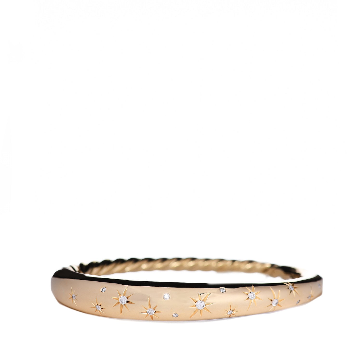 18K Yellow Gold Diamond 9.5mm Pure Form Smooth Bracelet