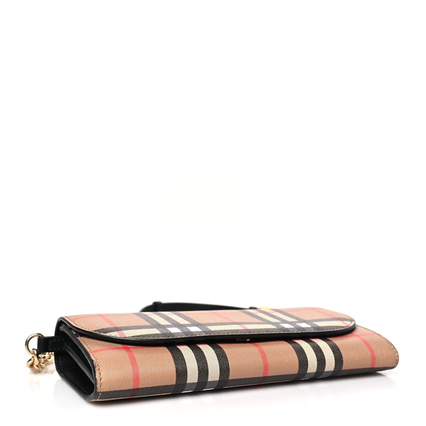 Vintage Check Henley Wallet On Chain Black