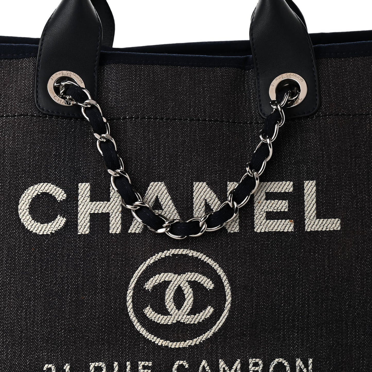 Denim Medium Deauville Tote Dark Blue