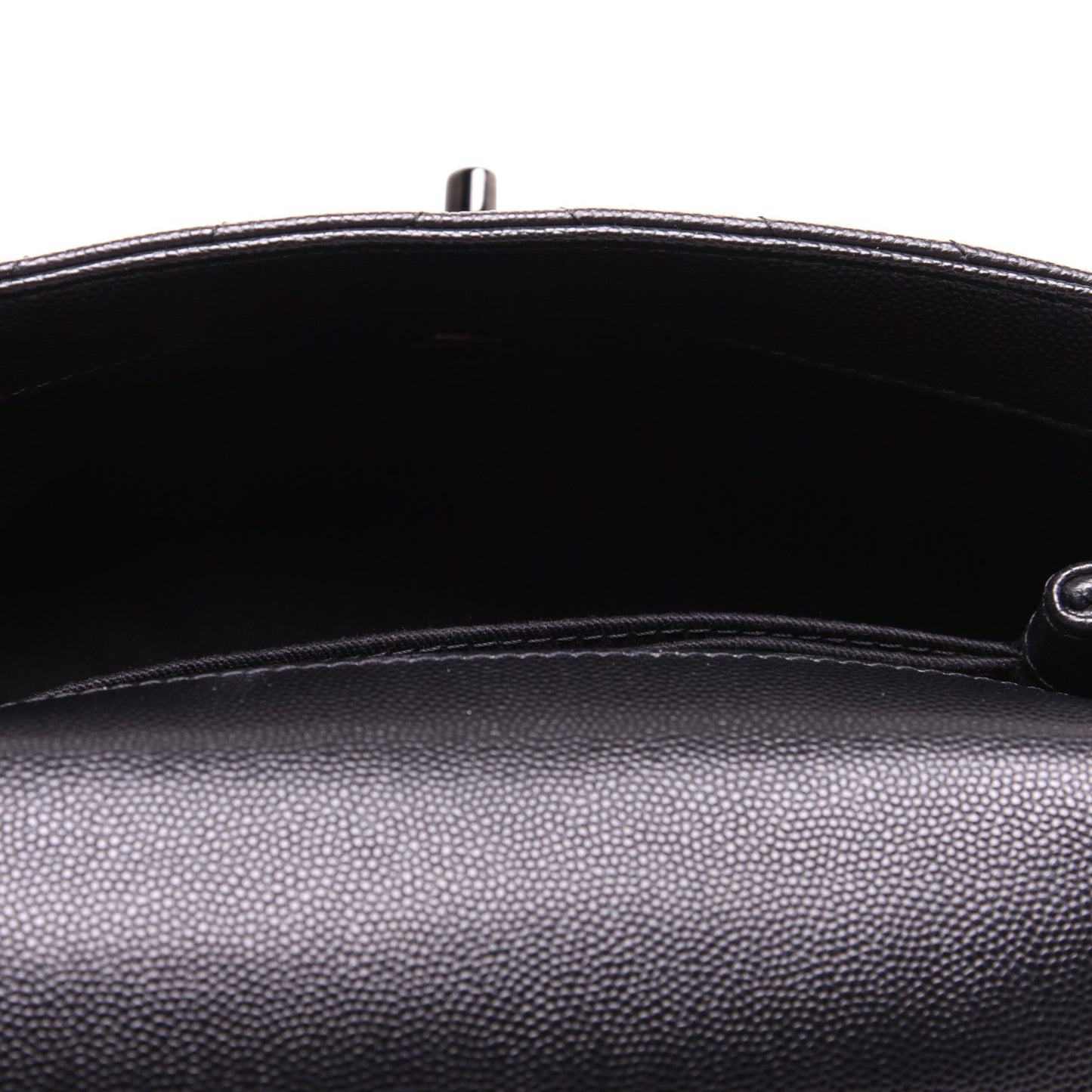Caviar Chevron Quilted Mini Coco Handle Flap So Black
