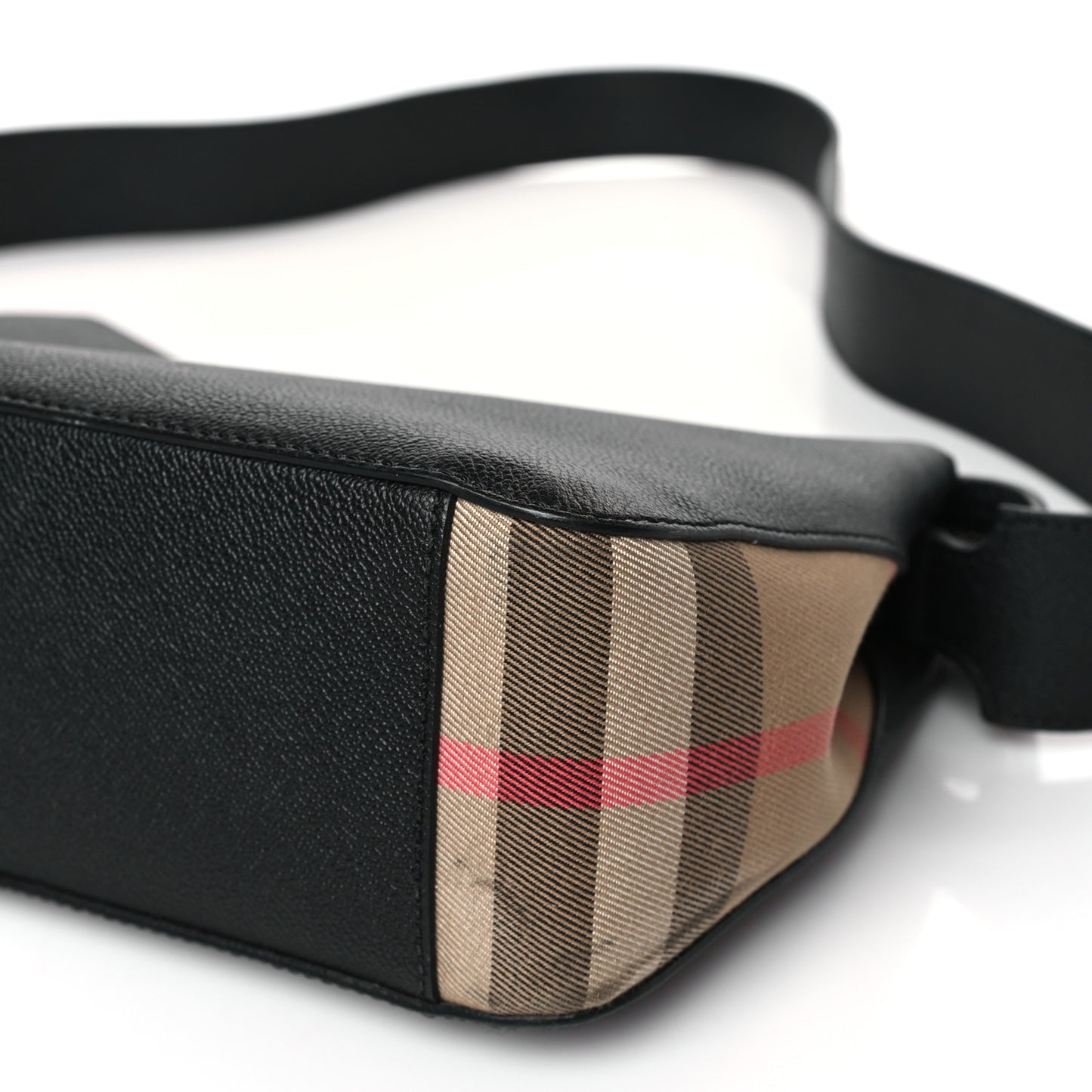 Soft Grain Calfskin House Check Small Helmsley Crossbody Black