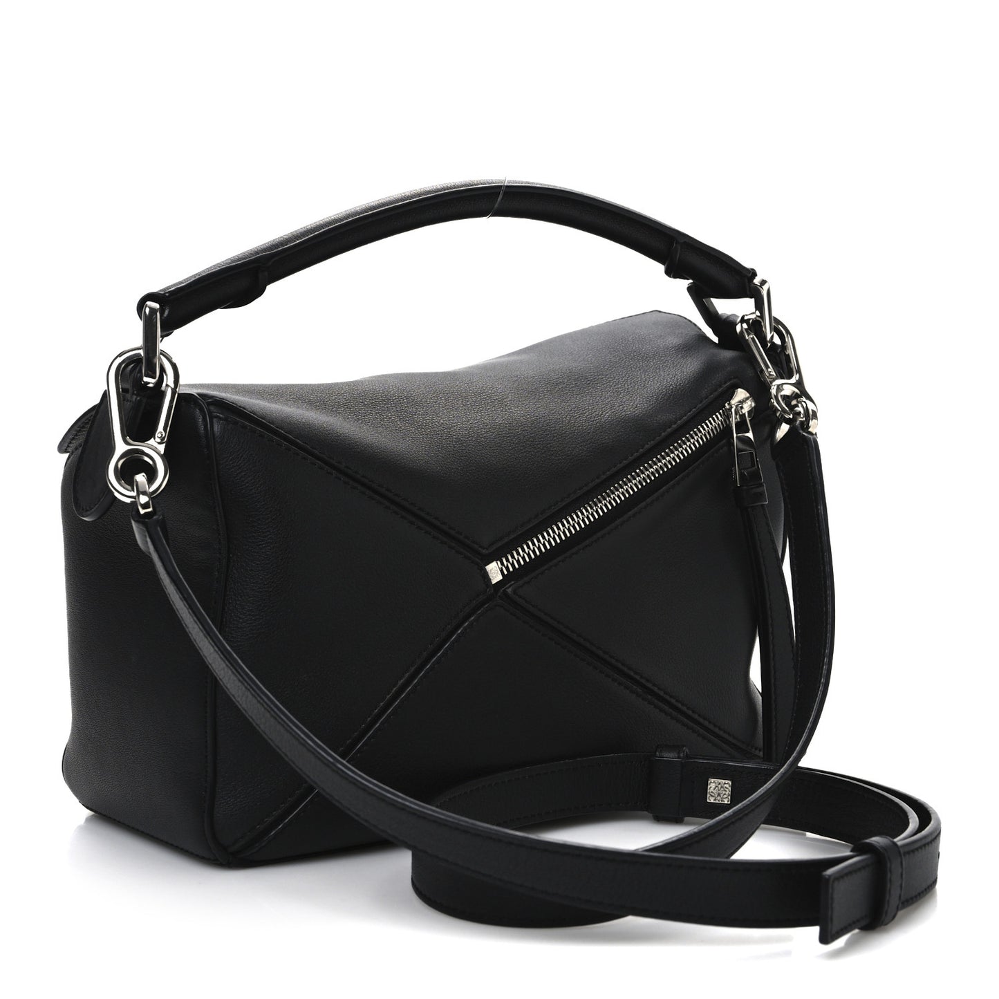 Calfskin Small Puzzle Bag Black