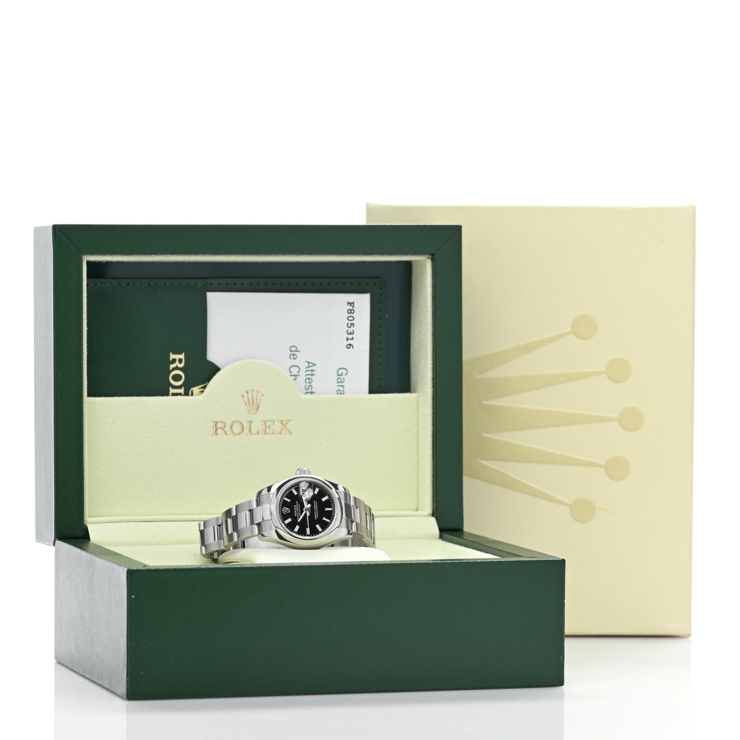 Stainless Steel 26mm Oyster Perpetual Datejust Watch Black 179160