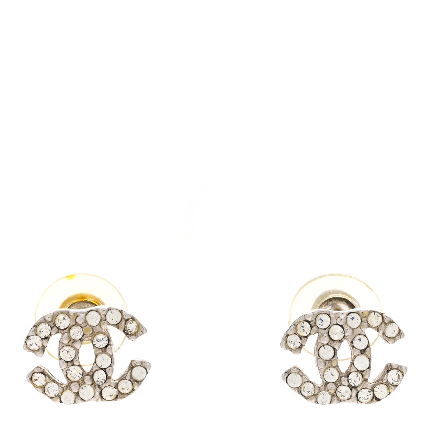 Crystal Mini CC Earrings Silver