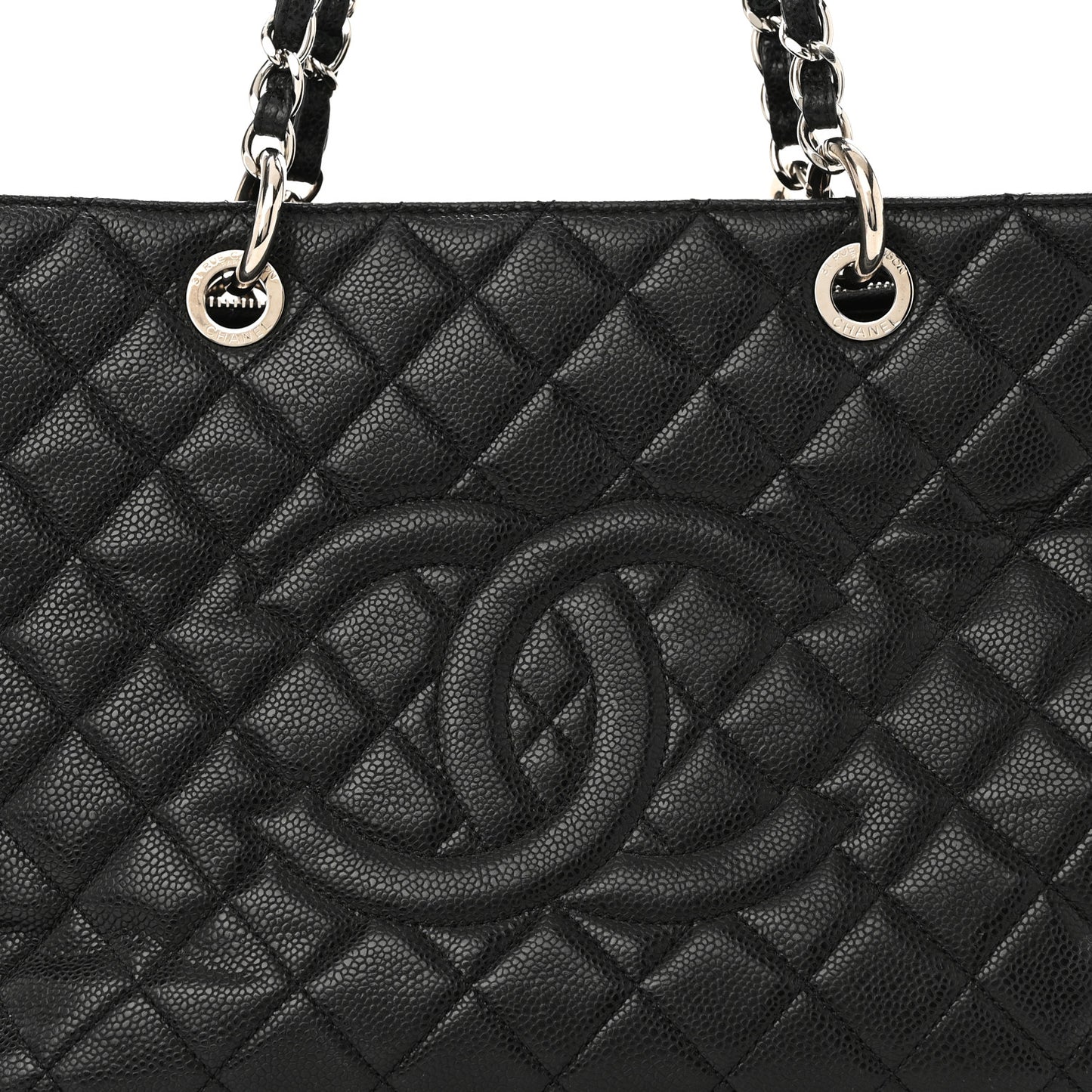 Caviar Quilted Grand Shopping Tote GST Black