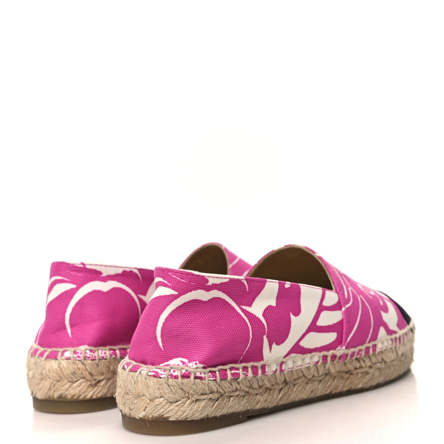 Cotton Grosgrain Espadrilles 36 Pink Ecru Black