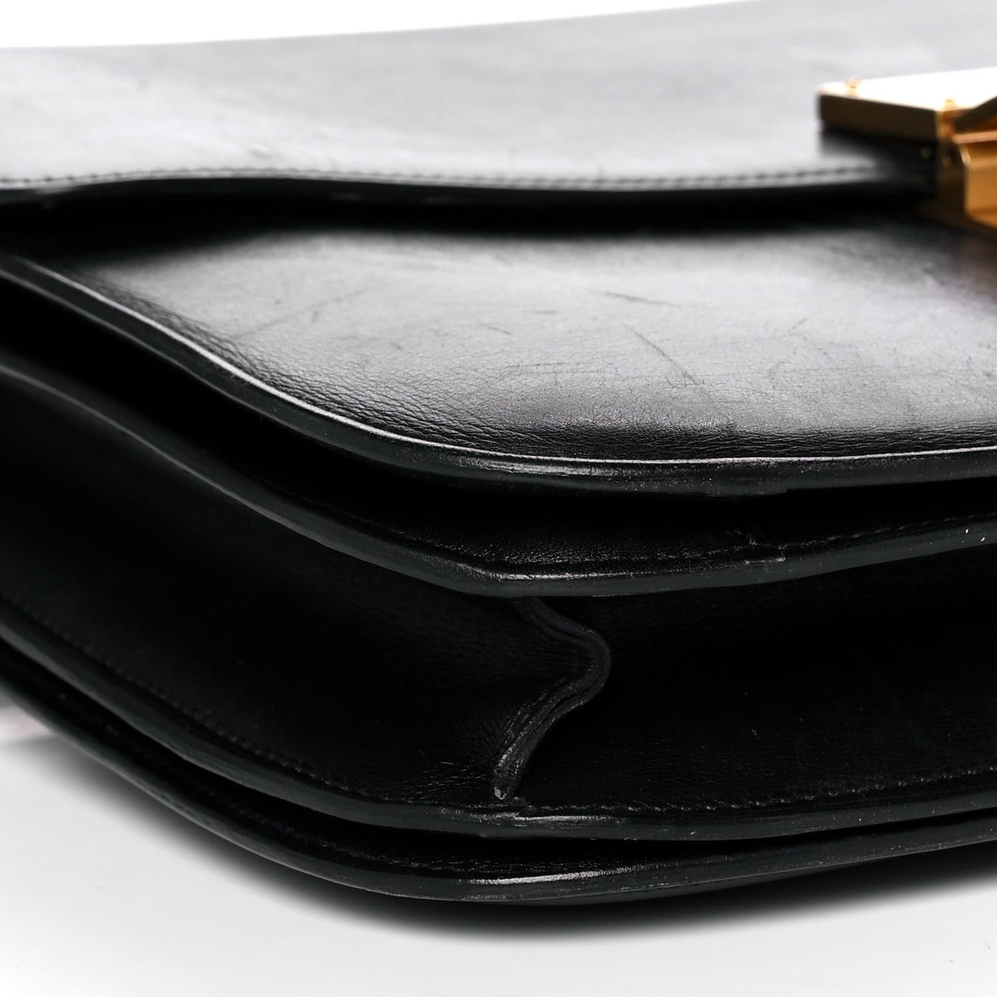 Liege Calfskin Large Classic Box Flap Bag Black