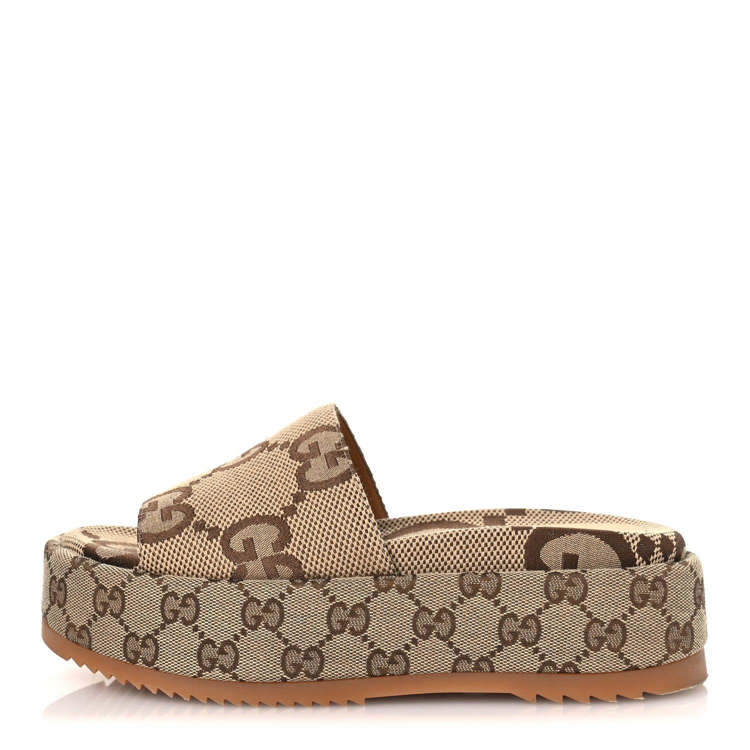 Gucci Monogram Maxi GG Angelina Platform 55mm Slide Sandals 36