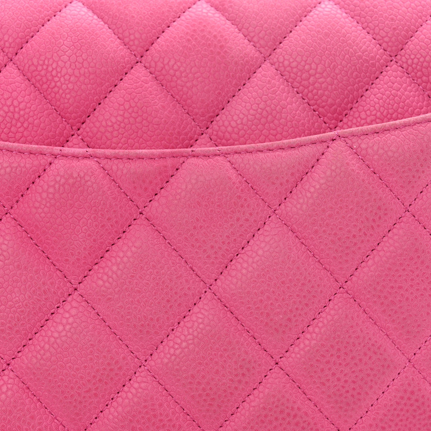 Iridescent Caviar Quilted Jumbo Double Flap Pink