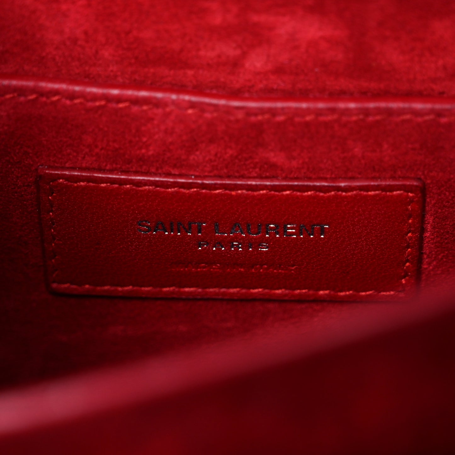 Calfskin Crocodile Embossed Medium Monogram Sunset Rouge Eros