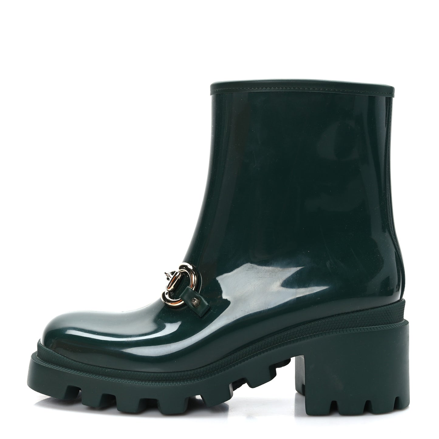 Rubber Womens Horsebit Ankle Boots 39 Vintage Green