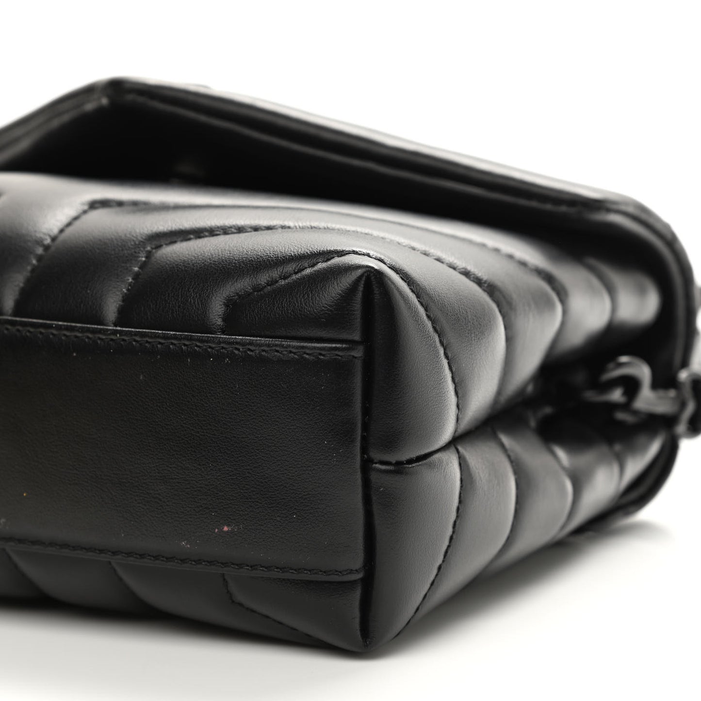 Calfskin Y Quilted Monogram Toy Loulou Crossbody Bag Black