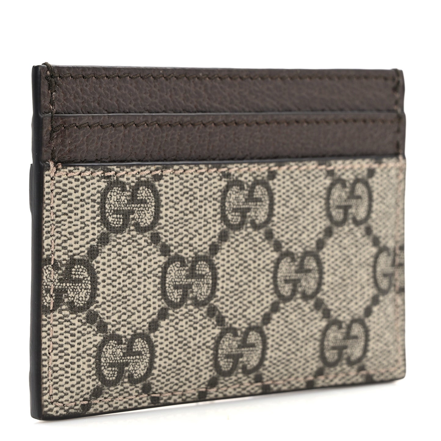 GG Supreme Monogram Ophidia Card Holder Brown